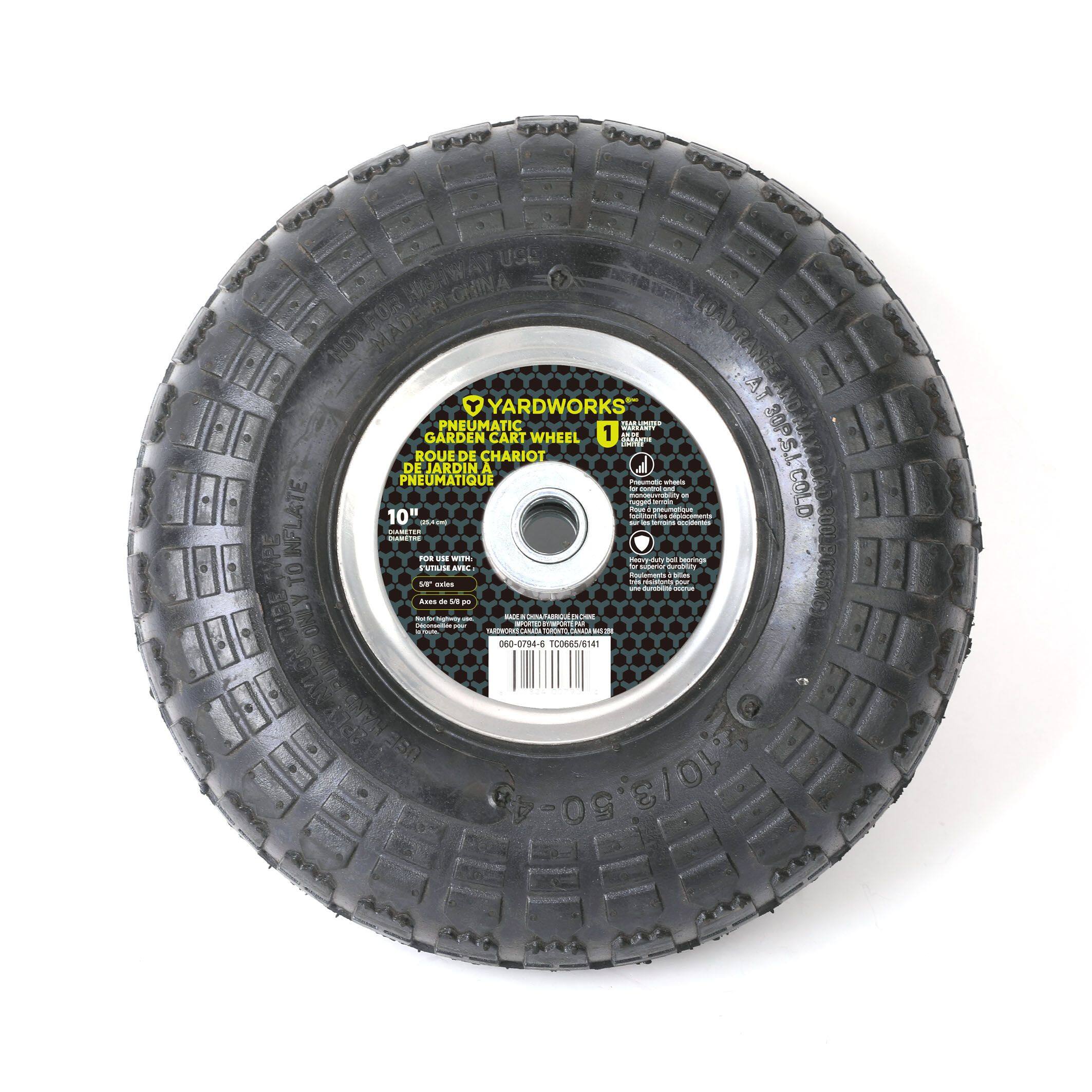 Yardworks 10-in Pneumatic Replacement Wheel/Tire