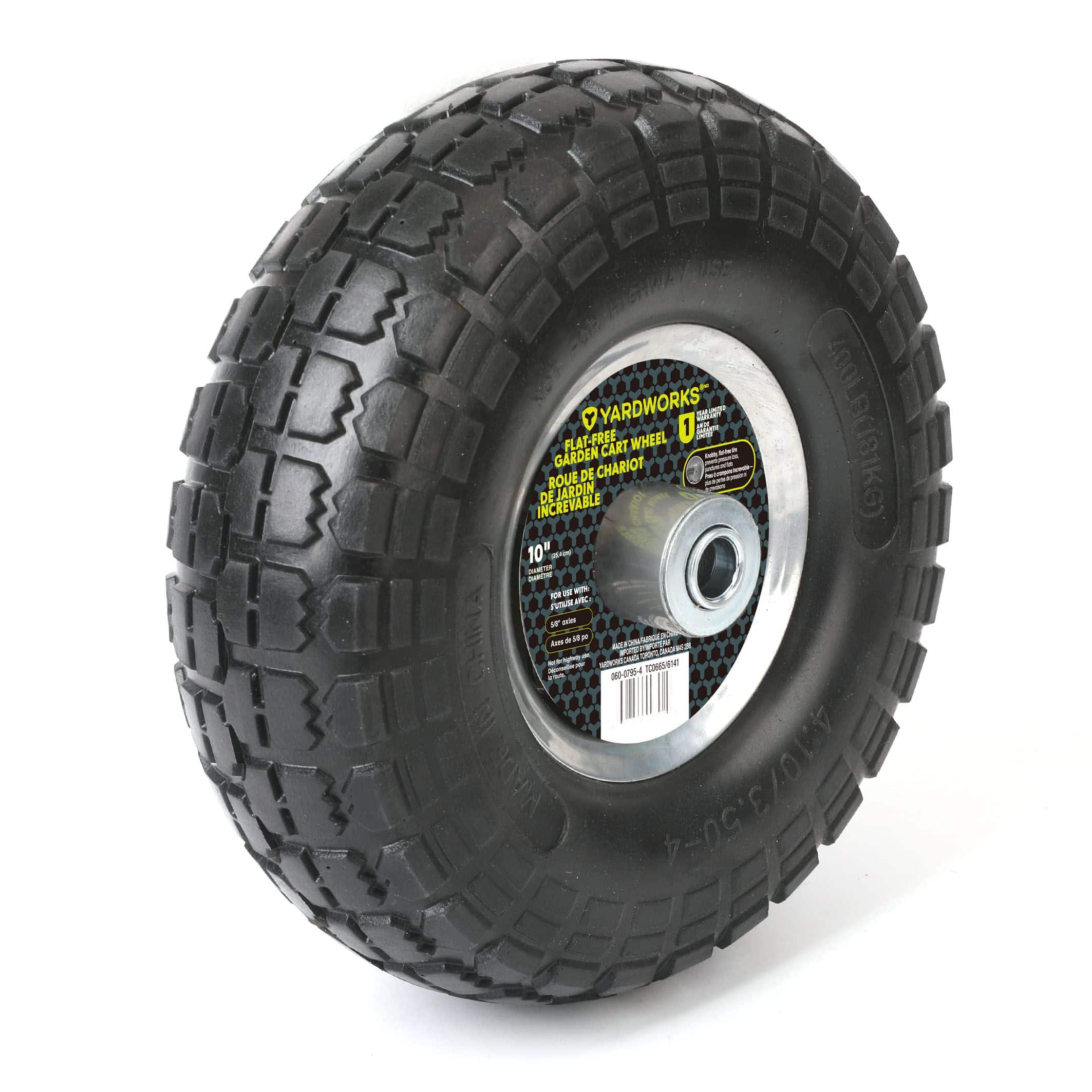 Yardworks 10-in Flat-Free Replacement Wheel/Tire