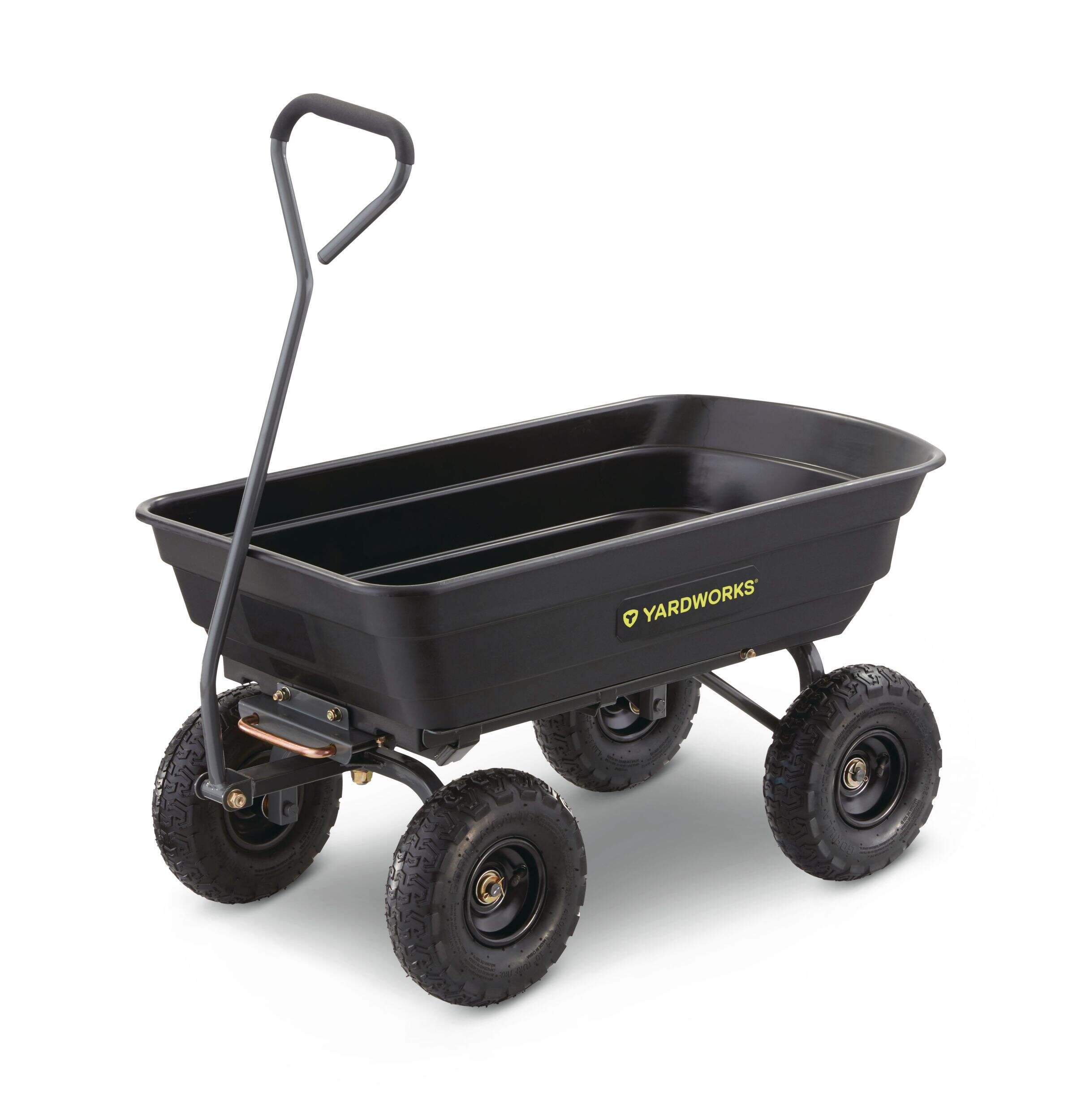 Yardworks Poly Tray 4-Wheel Garden/Yard Cart, 600-lb Front_Three_Fourths_Angled_Left