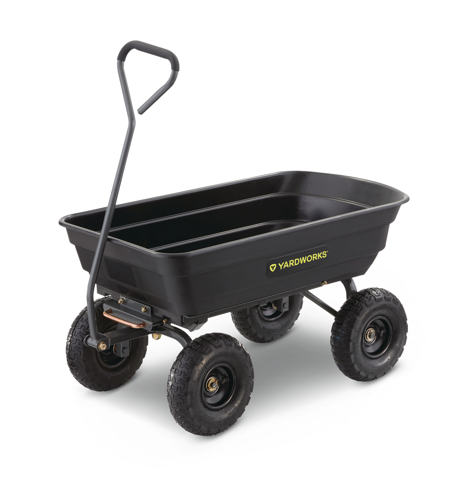 Poly Tray 4-Wheel Garden/Yard Cart 600 lb Yardworks