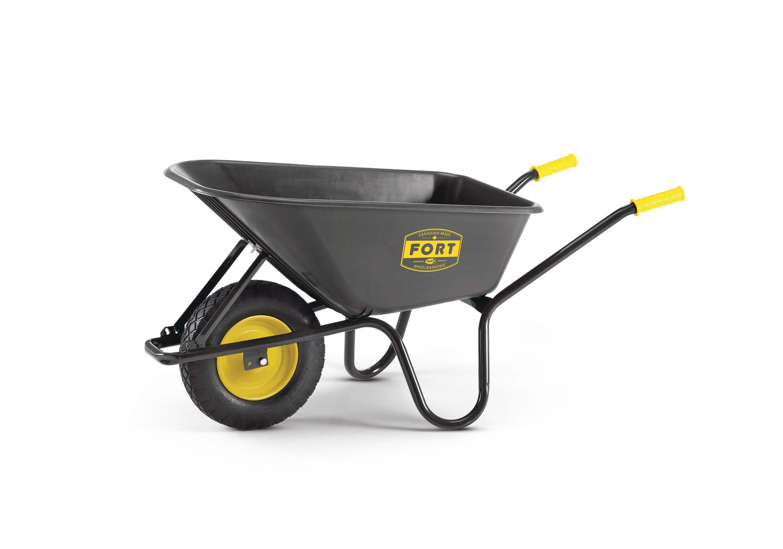 TUFX Poly Tray 1-Wheel Garden/Yard Wheelbarrow, 6-cu-ft Front_Three_Fourths_Angled_Left