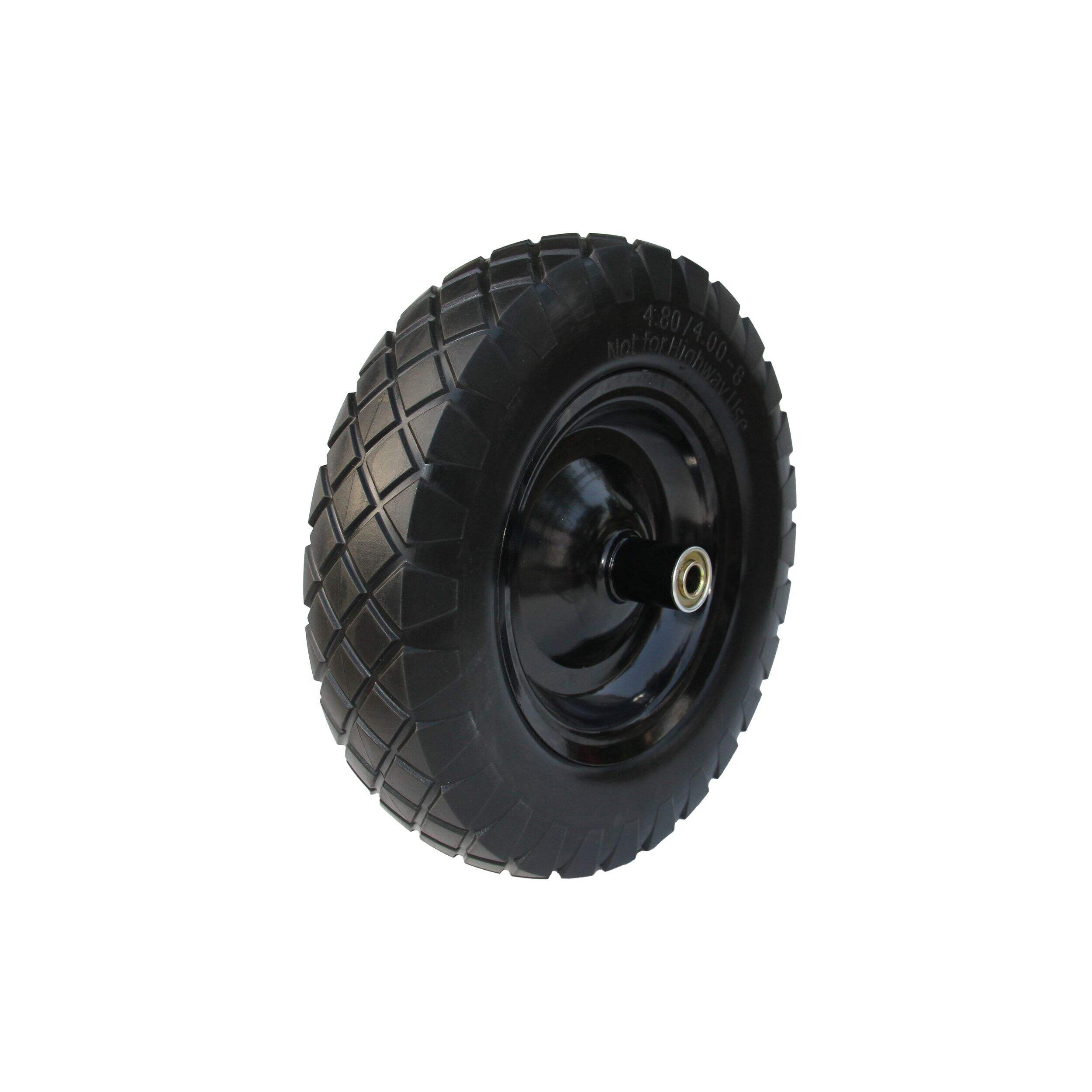 Yardworks High Capacity Wheelbarrow Tires/Replacement Wheel, Flat-Free, 16-in Front_Three_Fourths_Angled_Left