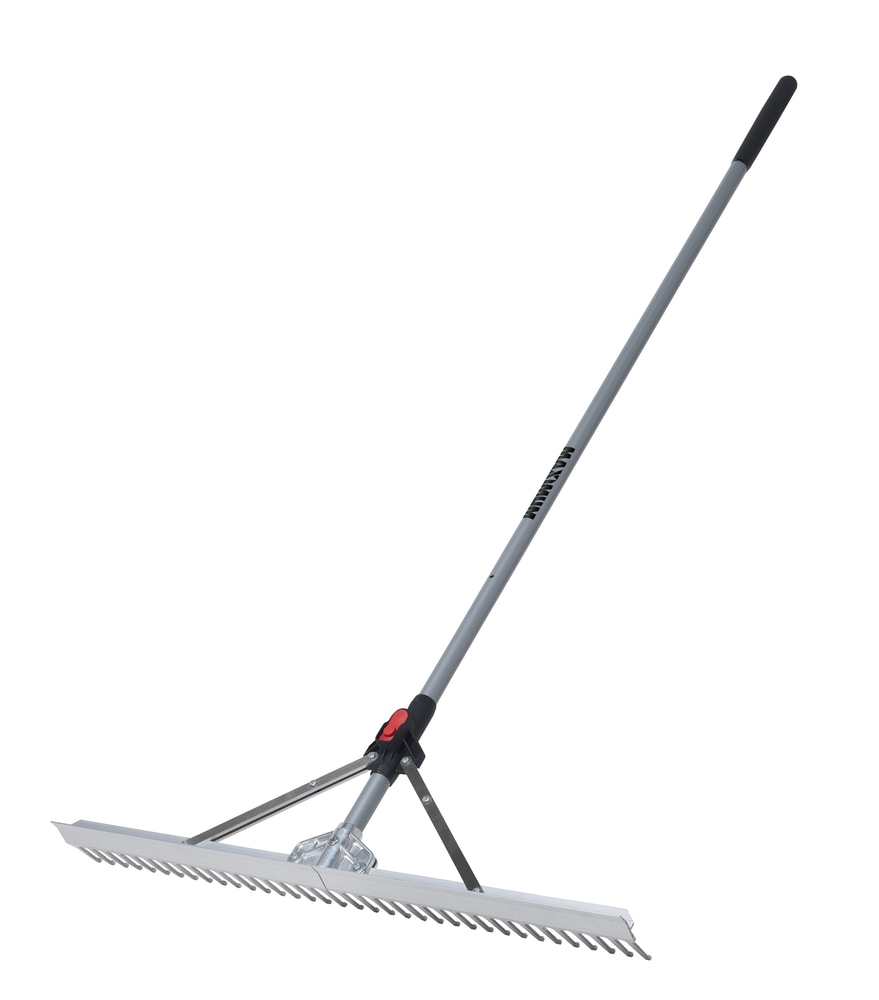 MAXIMUM Foldable Metal 36Tine LongHandle Landscaping Rake, 69in Aluminum Shaft Canadian Tire