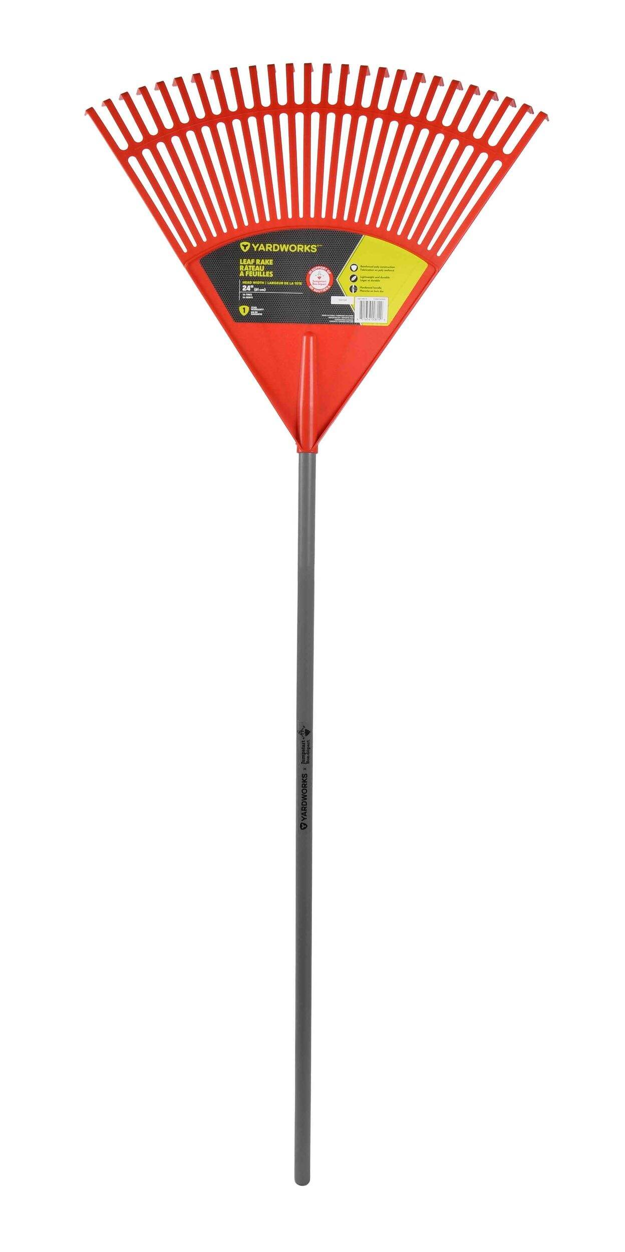 Yardworks Jumpstart Rake, Lightweight, 24-in Front_Flat
