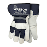 Watson Buffalo Bill Leather Work Gloves, Blue, Standard Size Front_Flat