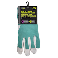 Forcefield Ladies Slim fit Leather Palmed Garden Gloves, S/M, Mint Green