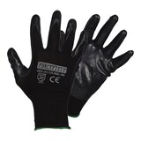 Forcefield Nylon Nitrile Palm Coated Work Gloves, L, Black, 6-pk Composite_or_Mixed