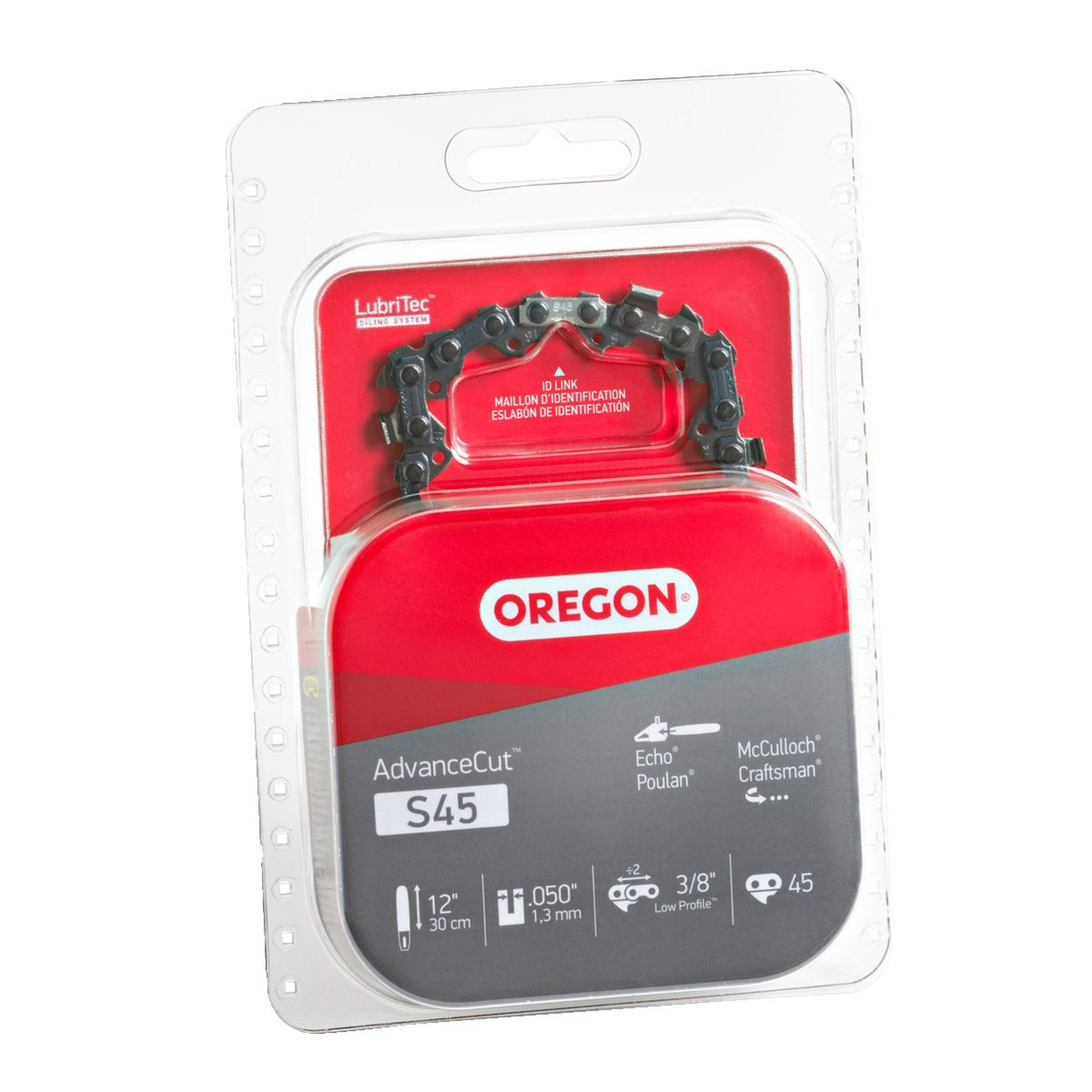Oregon S45 Replacement Chainsaw Chain, Fits Various Brands & Models, 12-in Front_Angled_Right