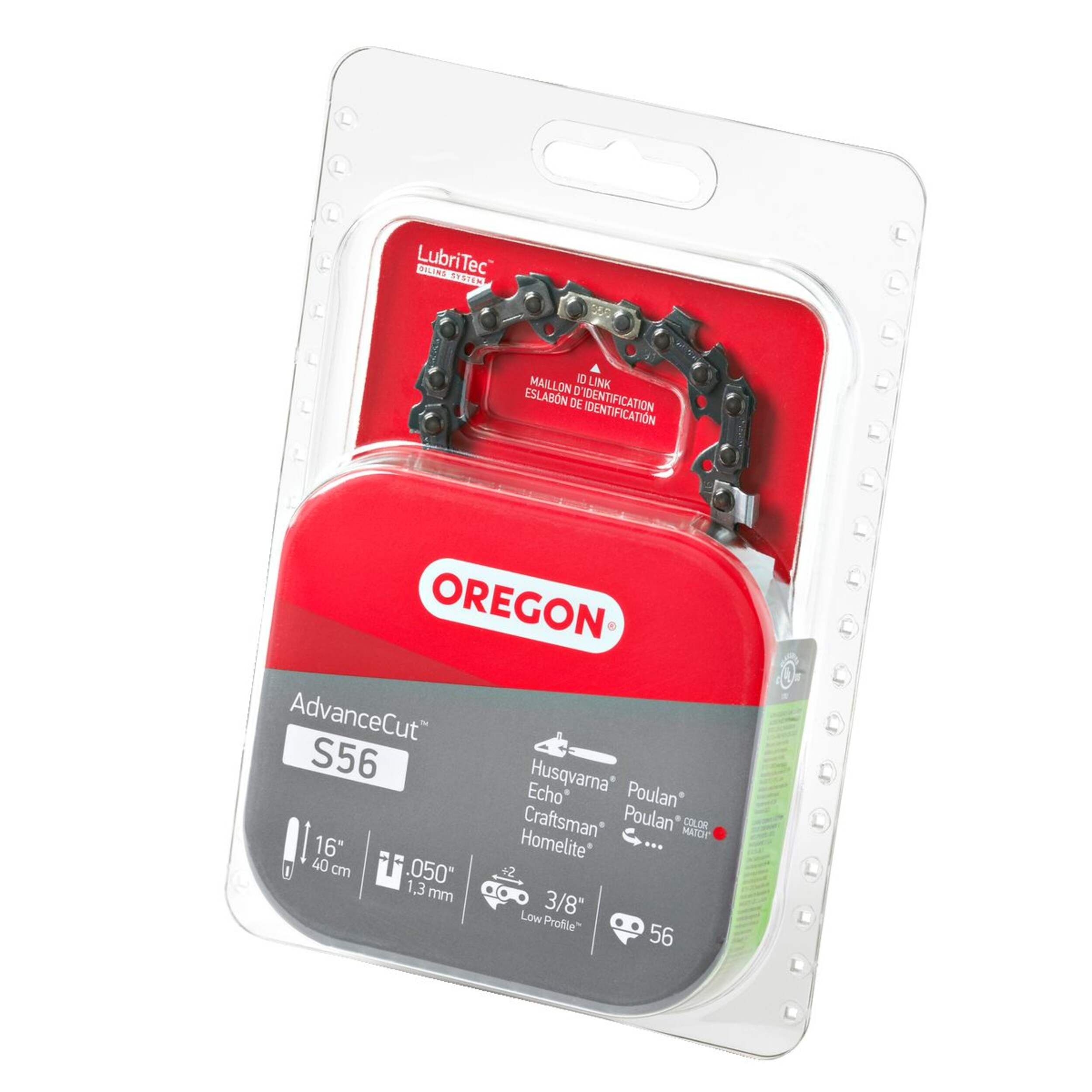 Oregon S56 AdvanceCut™ Replacement Chainsaw Chain, Fits Various Brands and Models, 16-in Front_Angled_Left