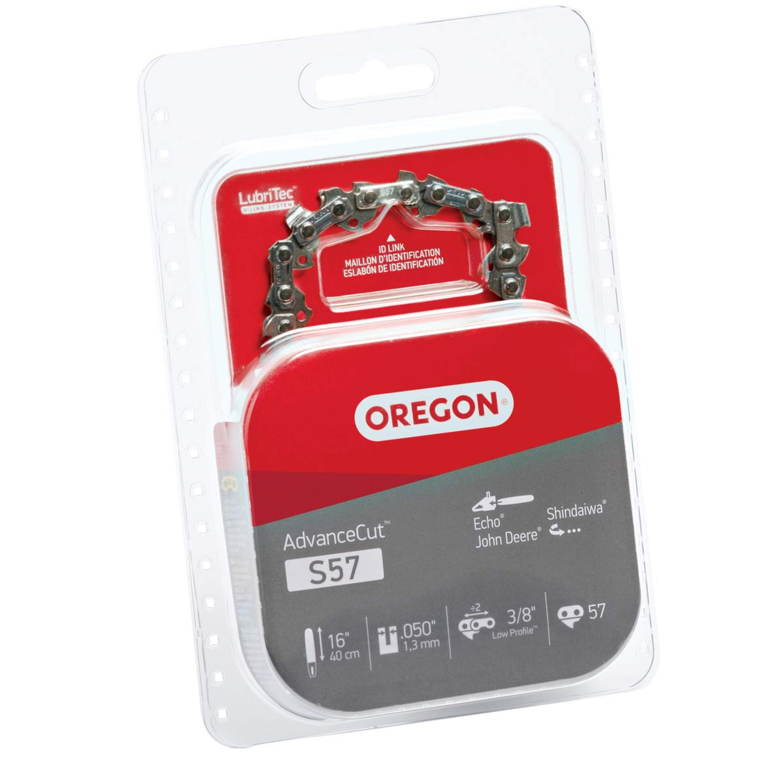 Chaîne de rechange pour scie à chaîne Oregon S57 AdvanceCut, convient à diverses marques et modèles, 16 po Front_Angled_Right