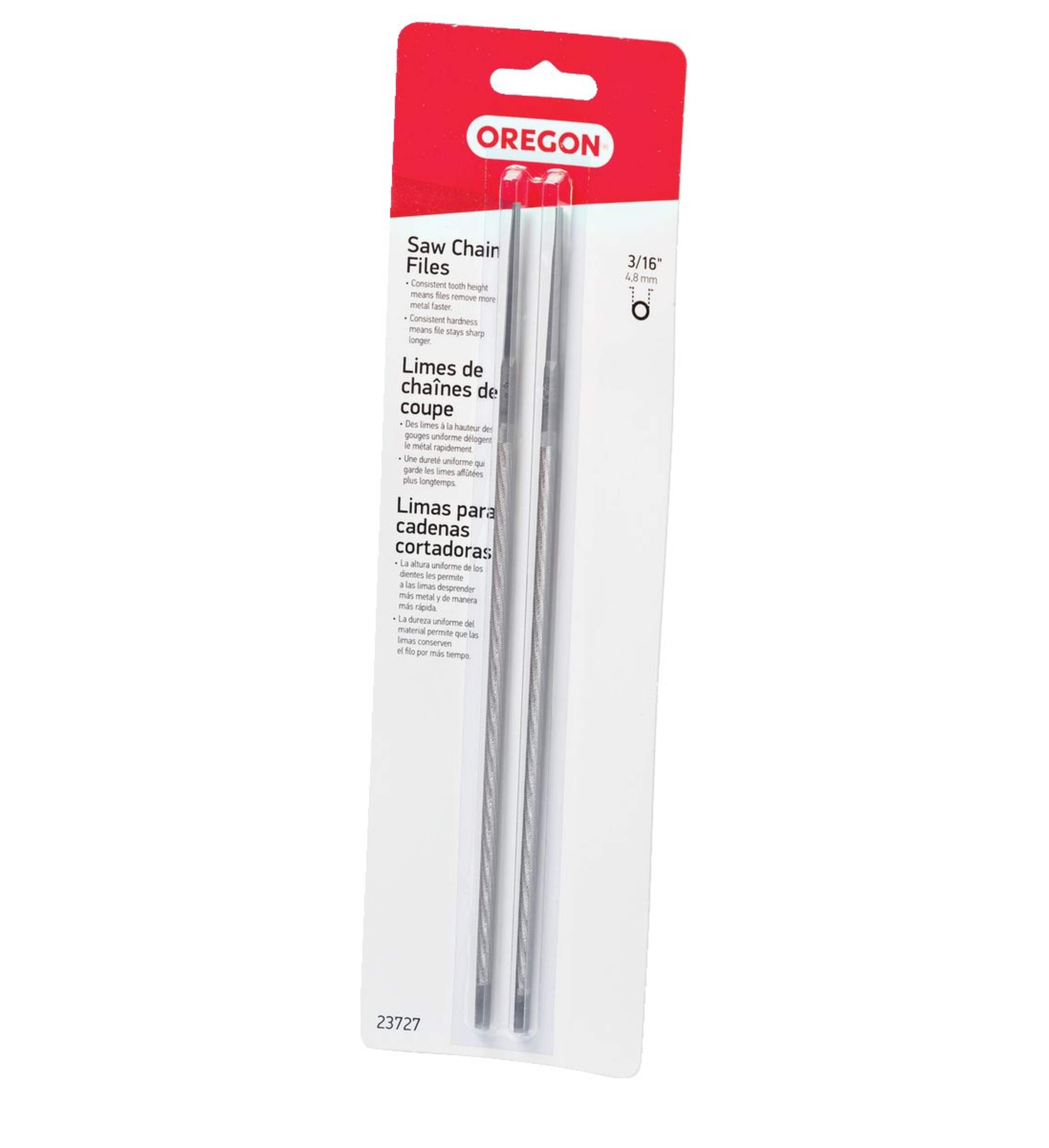 Oregon 23727 Chainsaw Sharpening File Kit, 3/16-in Front_Three_Fourths_Angled_Left
