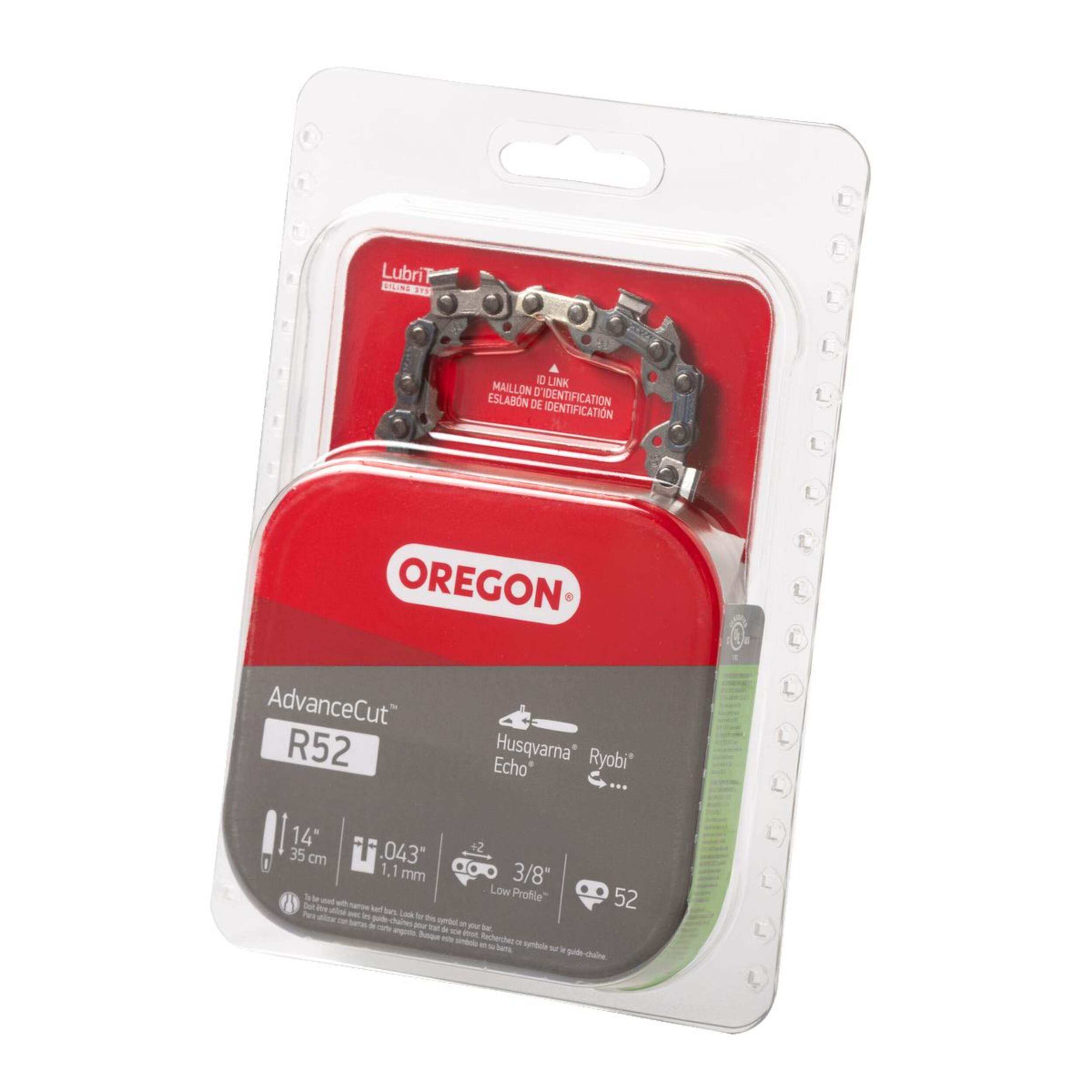 Oregon S52 AdvanceCut Chainsaw Chain, Fits Various Brands & Models, 14-in Front_Angled_Left