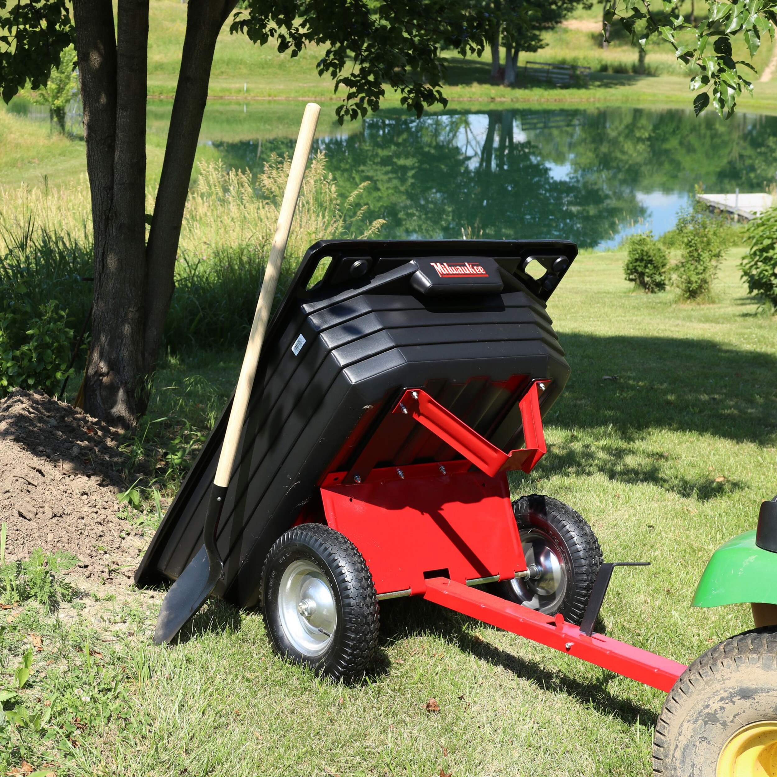 Precision Steel Body Universal Fit Dump Cart with Pneumatic Tires, 10