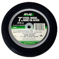 Roue en acier pour tondeuse Atlas, roulements à billes, 7 x 1,5 po Overhead_Plunge