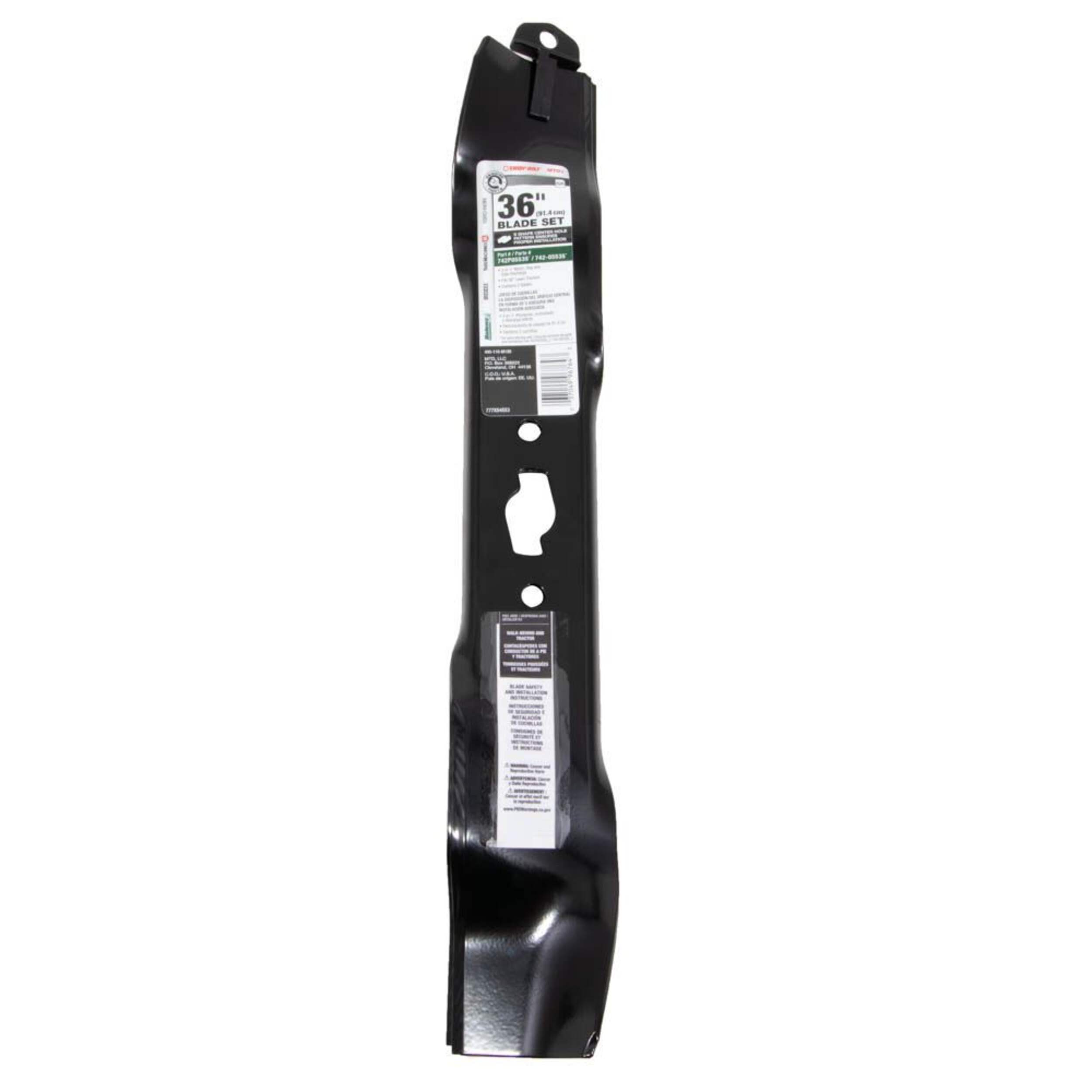MTD Tractor Blade Replacement Set, 3-in-1 Functionality, 36-in Front_Flat