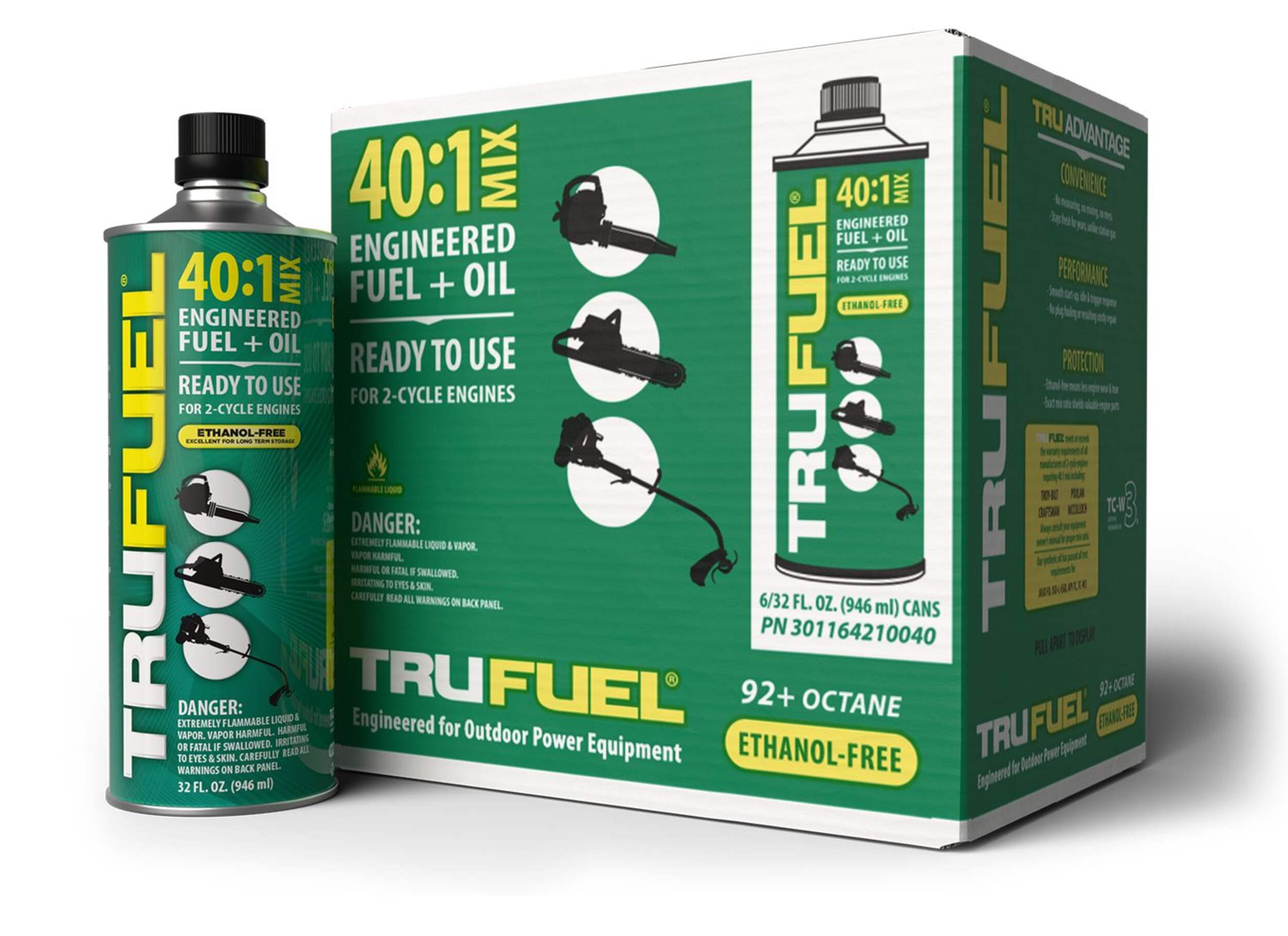 TruFuel 40:1 Pre-Mixed Gas & Oil for 2-Cycle Engines, 946 ml Composite_or_Mixed