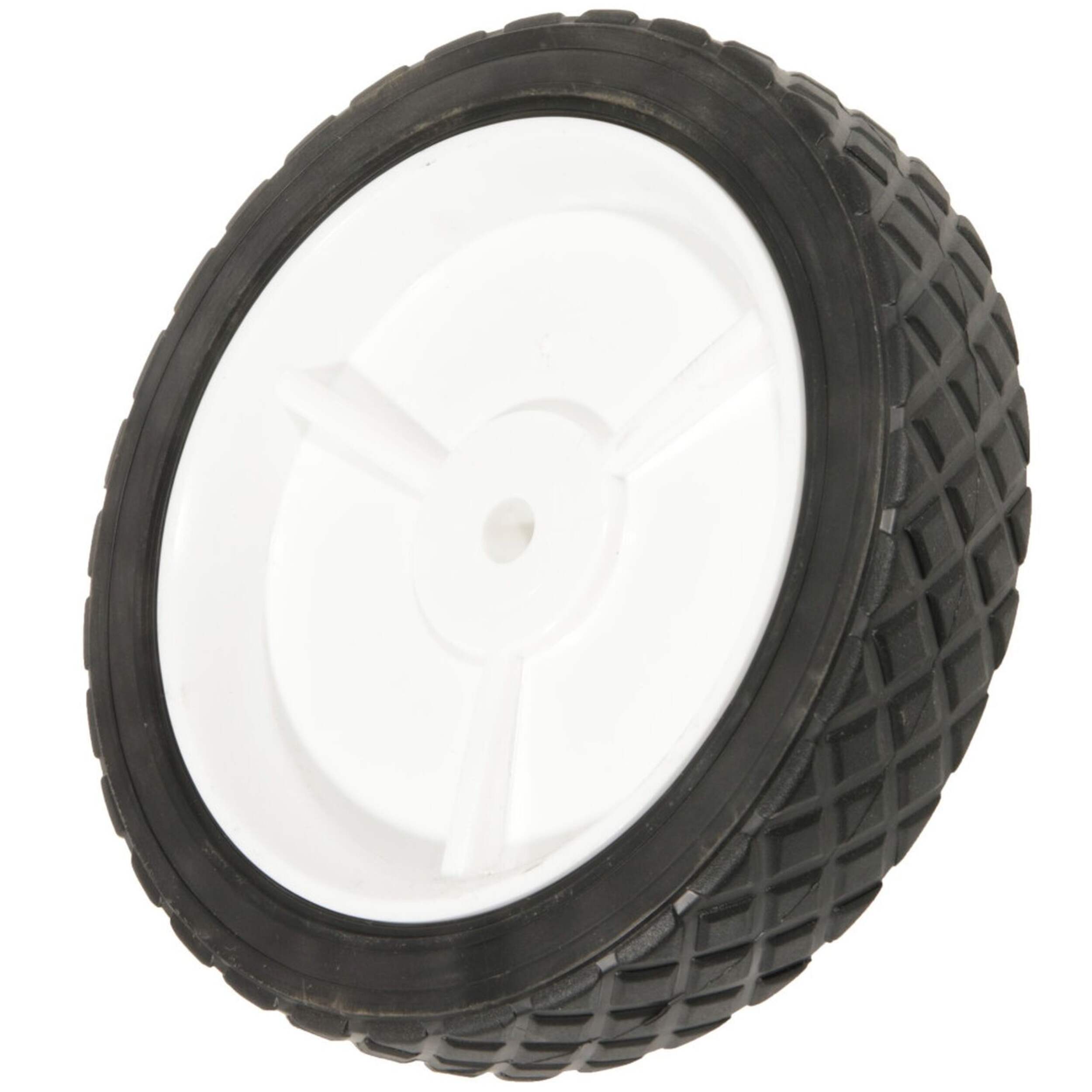 Roue de rechange en plastique pour tondeuse Atlas, bande de roulement large, 8 x 1,75 po Front_Three_Fourths_Angled_Right