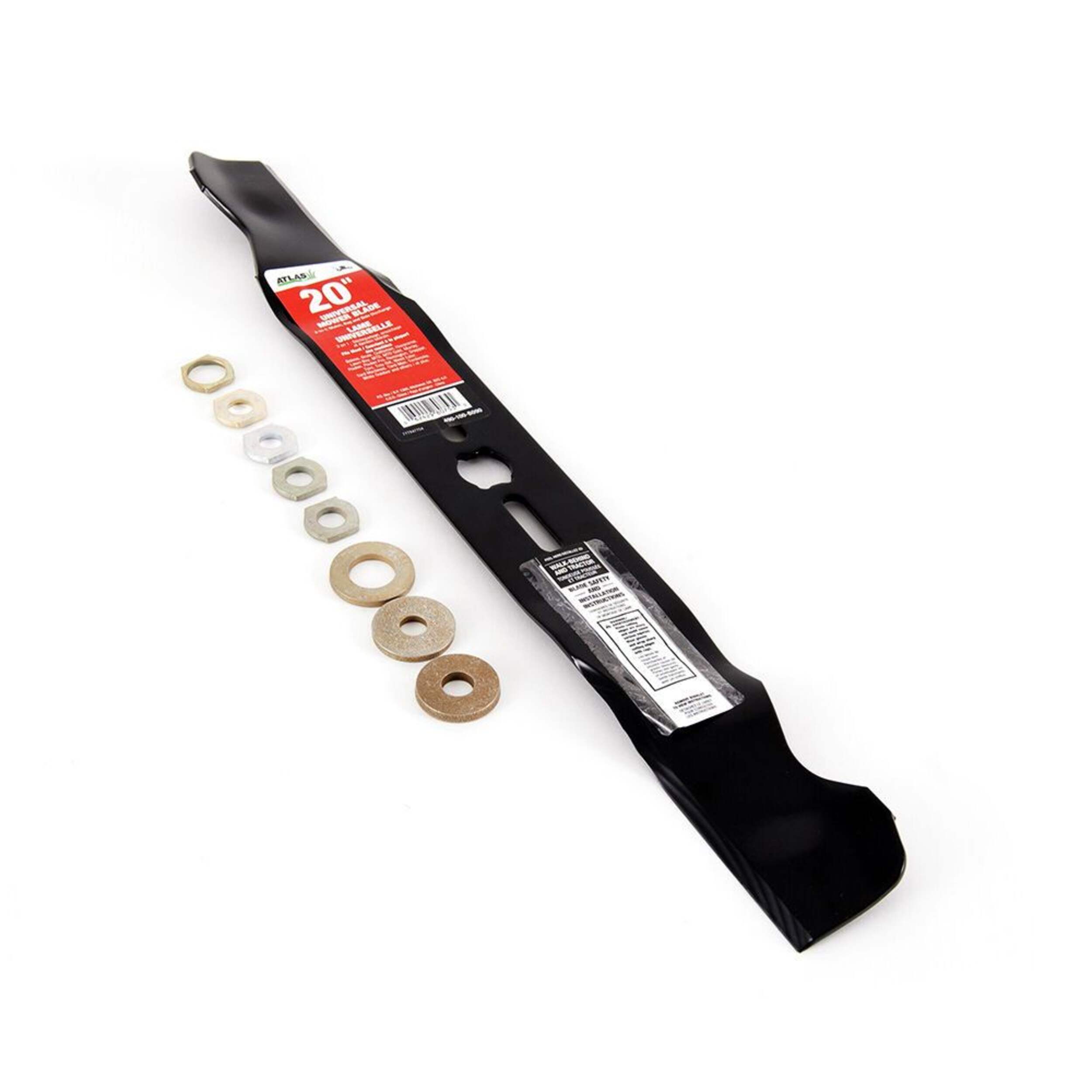 Universal Lawn Mower Replacement Mulching Blade, 20-in, Black Front_Angled_Right