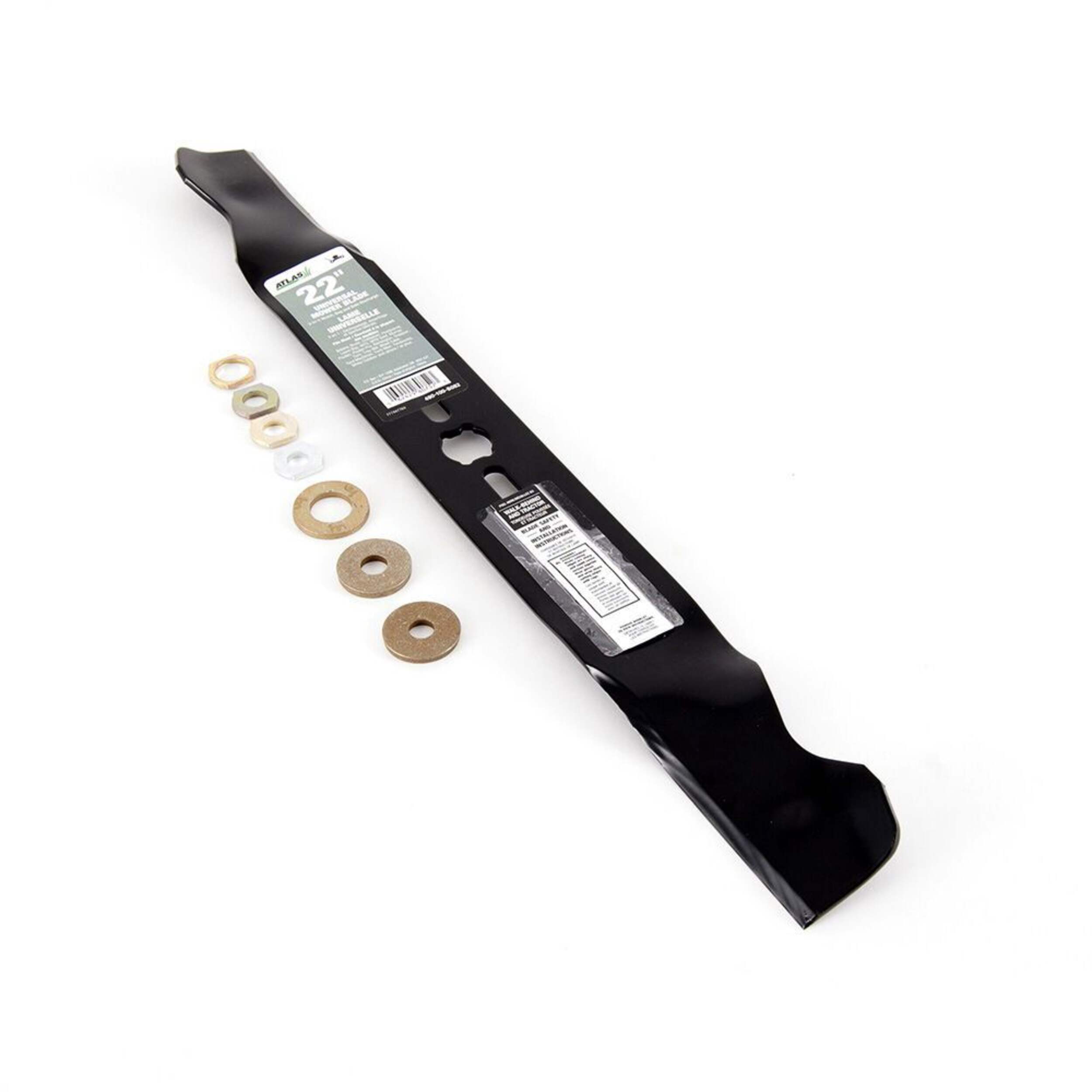 Lame déchiqueteuse universelle de rechange pour tondeuse, 22 po, noir Front_Angled_Right
