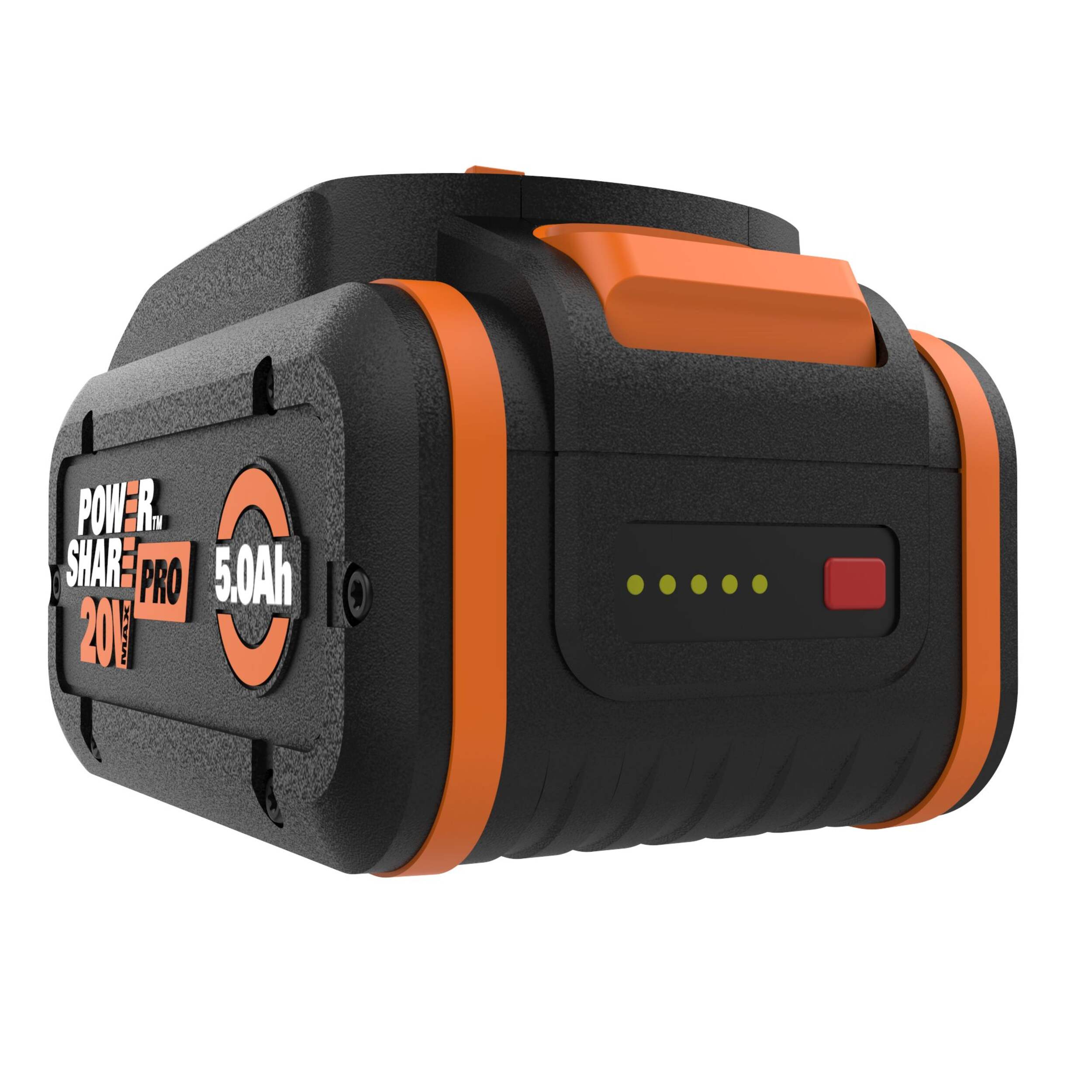 Batterie de rechange lithium-ion WORX WA3675 20 V Power ShareMC 5 Ah Front_Three_Fourths_Angled_Right