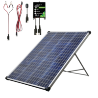 NOMA 100 Watt, 12V Crystalline Solar Panel Kit with Stand and Charge Controller