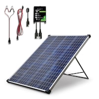 NOMA 100 Watt, 12V Crystalline Solar Panel Kit with Stand and Charge Controller Composite_or_Mixed
