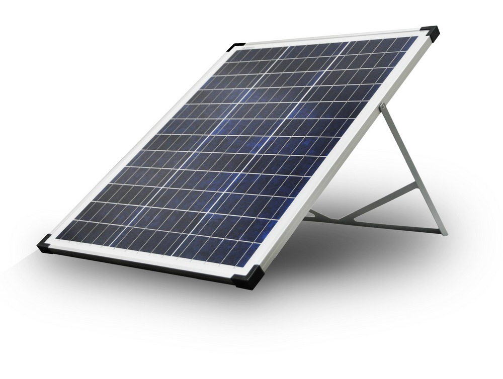 NOMA 50 Watt, 12V Crystalline Solar Panel Kit with Stand and Charge