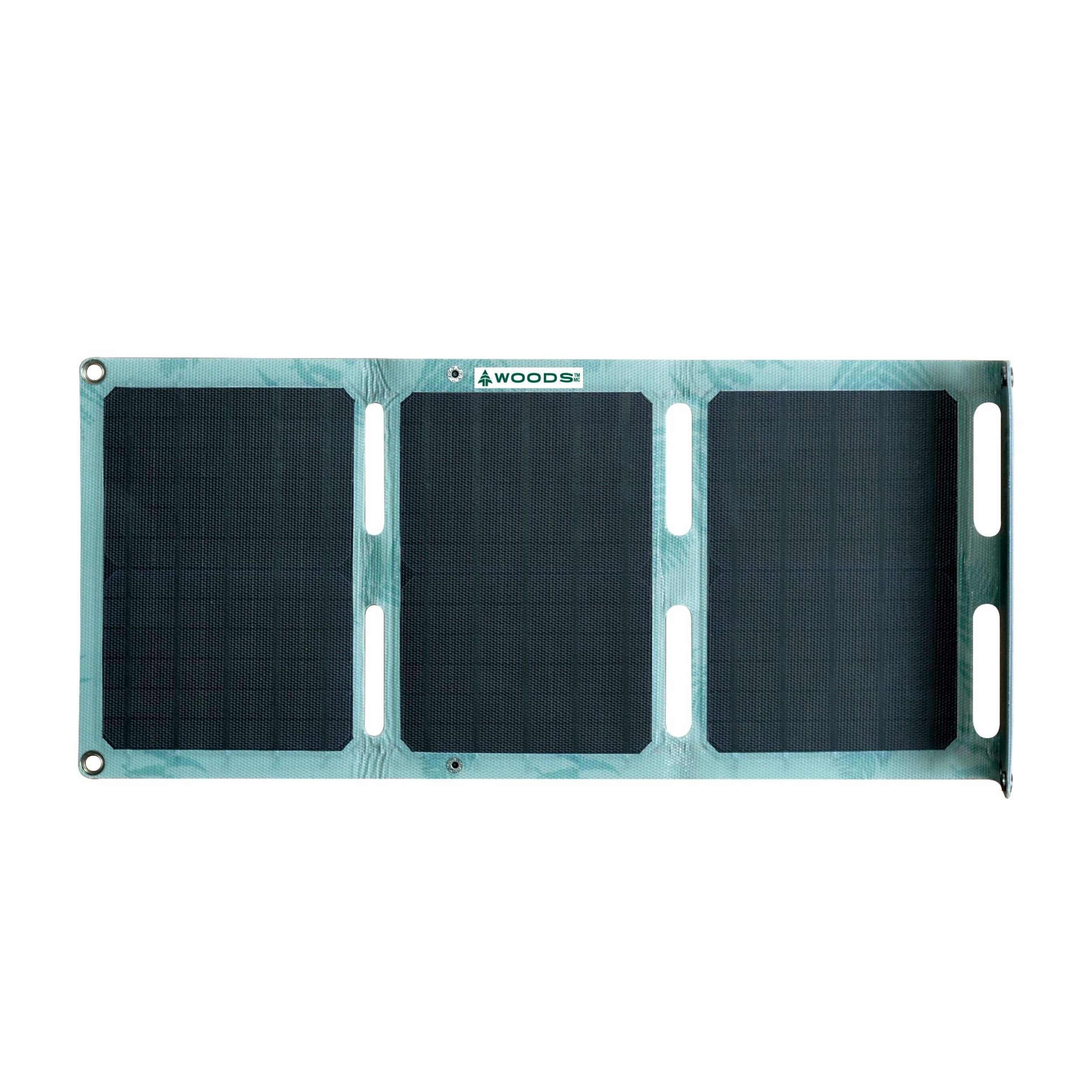 Woods™ 21W Portable Solar Panel Front_Flat