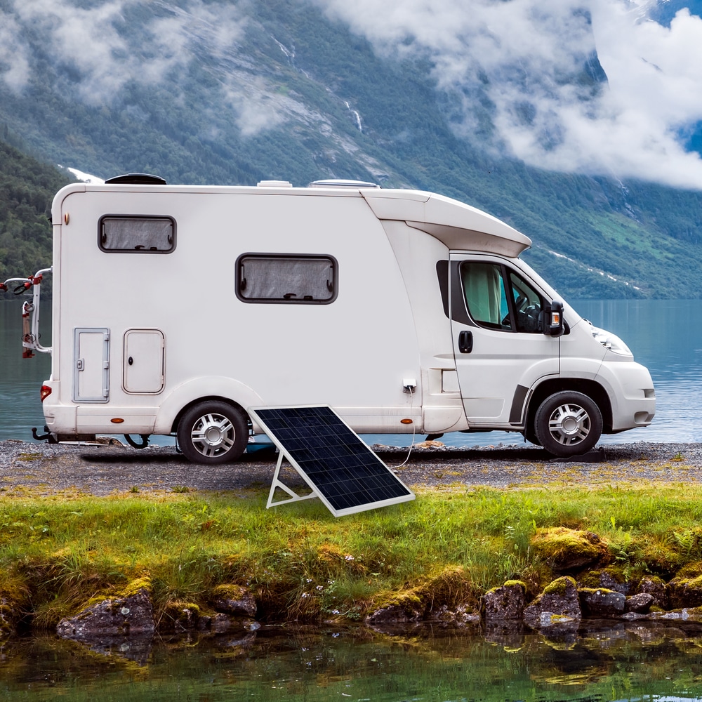 Coleman 100W OffGrid Solar Panel Kit with Stand & 7A Charge Controller