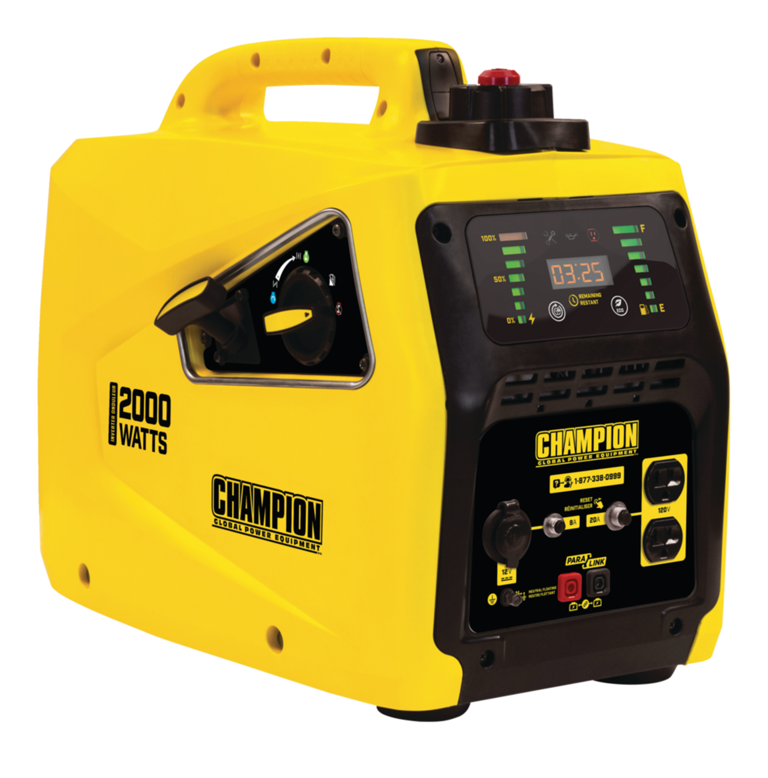 Champion 1600/2000 Watt Inverter Portable Generator RV Ready, Lightweight Front_Angled_Right