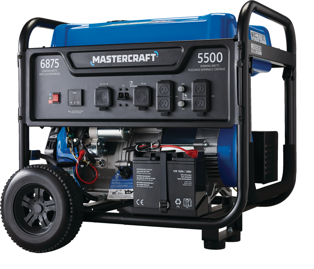 Mastercraft 5500/6875 Watt Open Frame Portable Generator with Electric ...