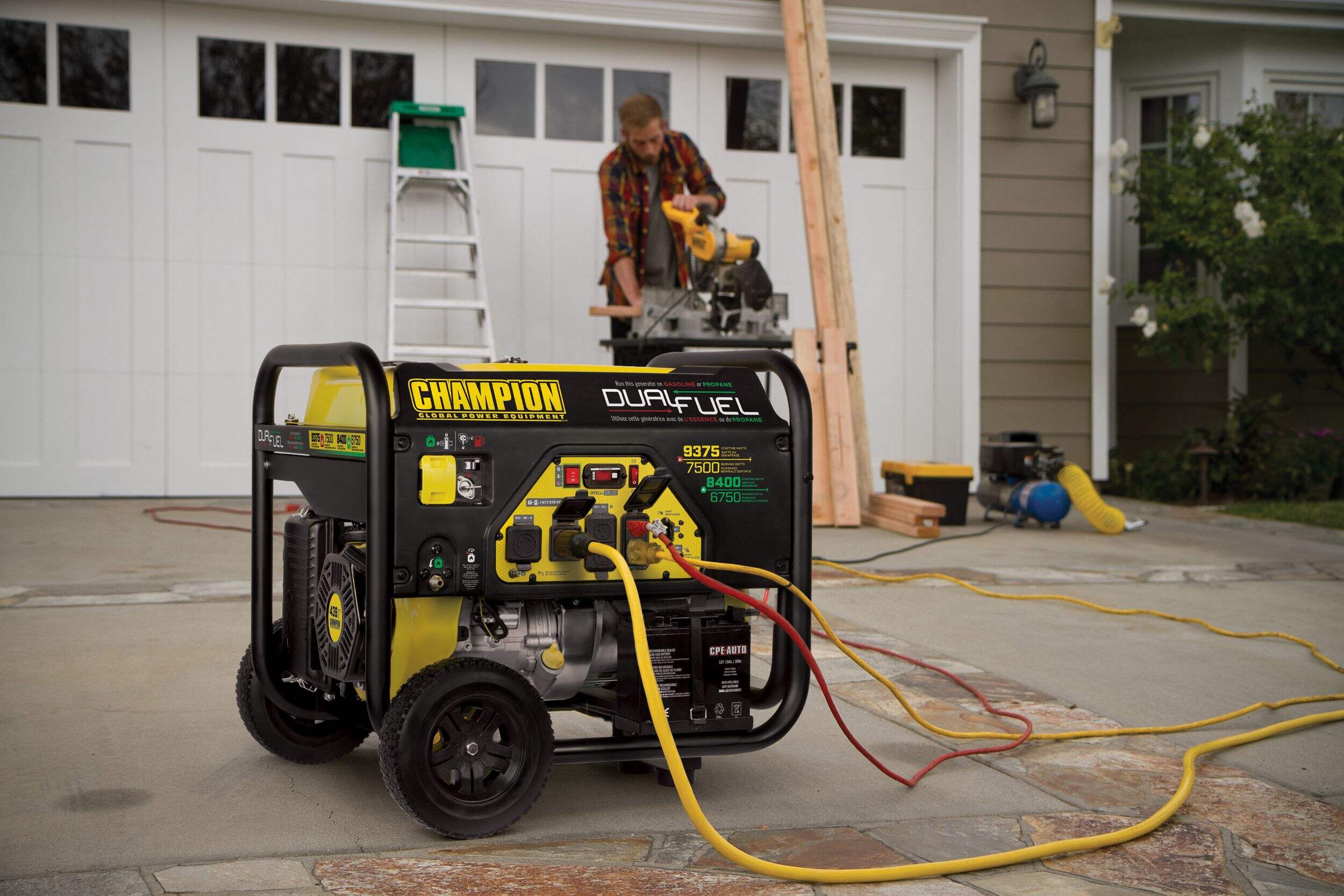 Champion 7500/9375 Watt Dual Fuel Portable Generator with Electric