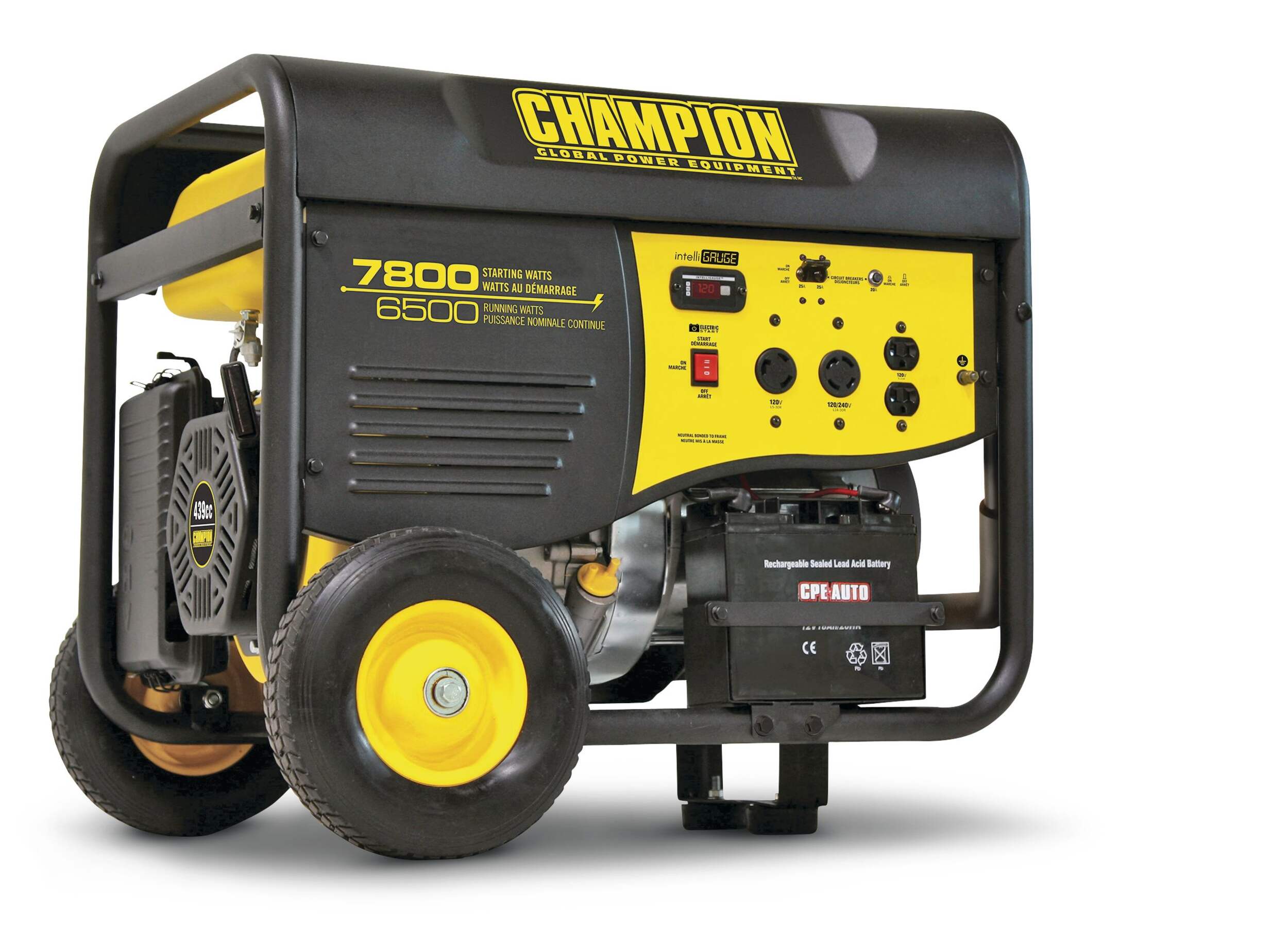 Champion Heavy Duty 6500W Generator Front_Three_Fourths_Angled_Right