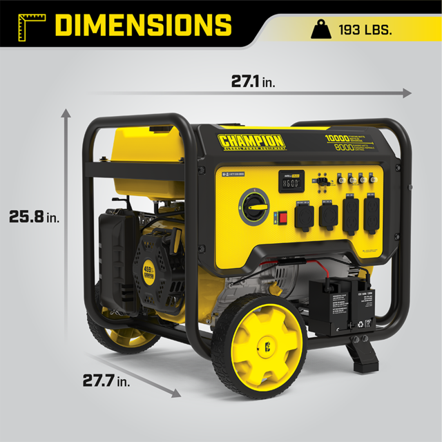 Champion Portable Generator with Electric Start & Volt Guard