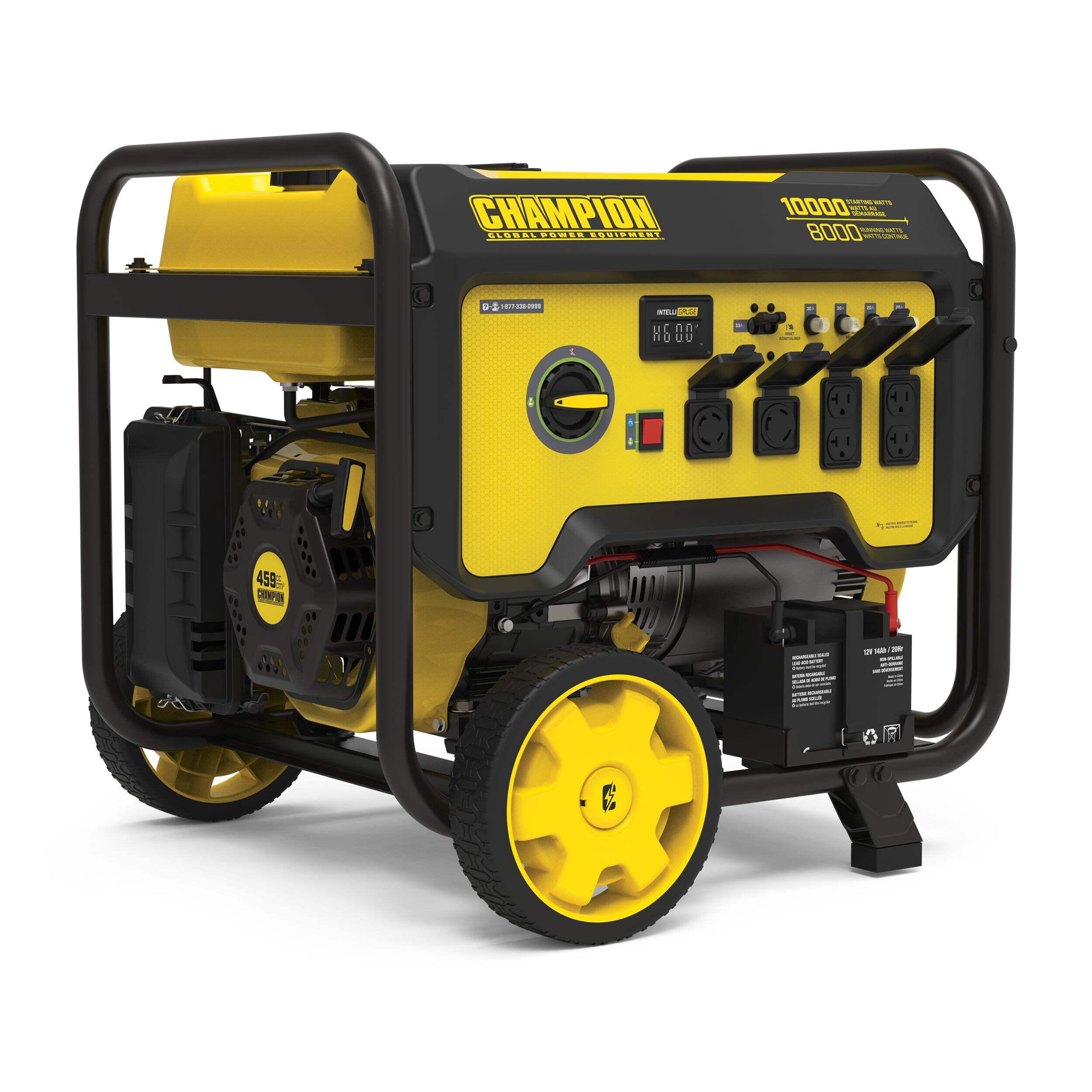 Champion Portable Generator with Electric Start & Volt Guard™ Prevention, 8000/10000 Watt Front_Angled_Right
