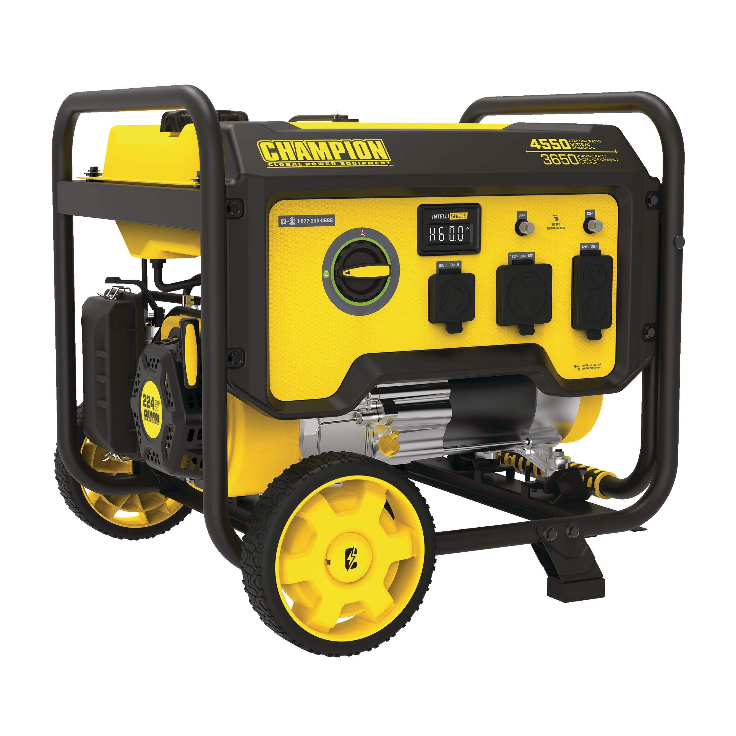 Champion 3650/4550 Watt Portable Generator, RV Ready Front_Angled_Right