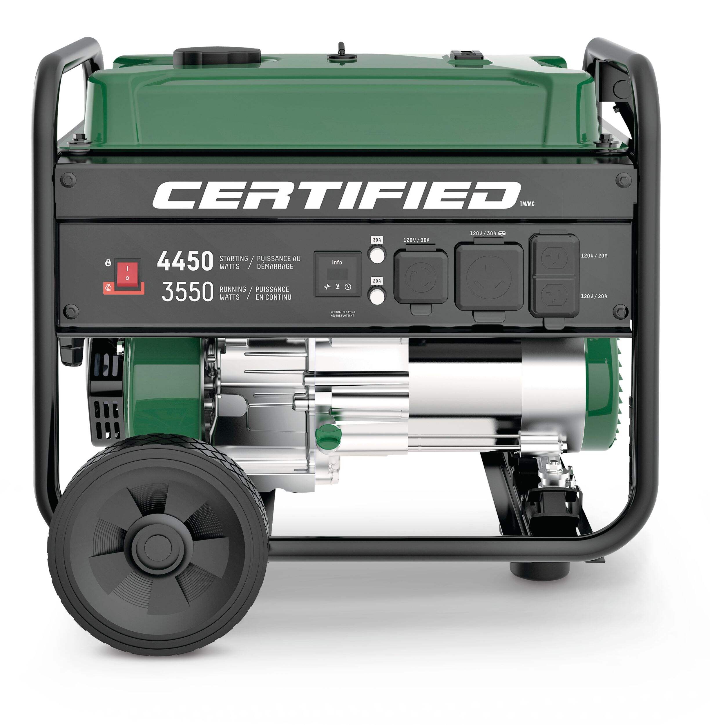 Génératrice portative à gaz 3550/4450 W Certified Front_Flat