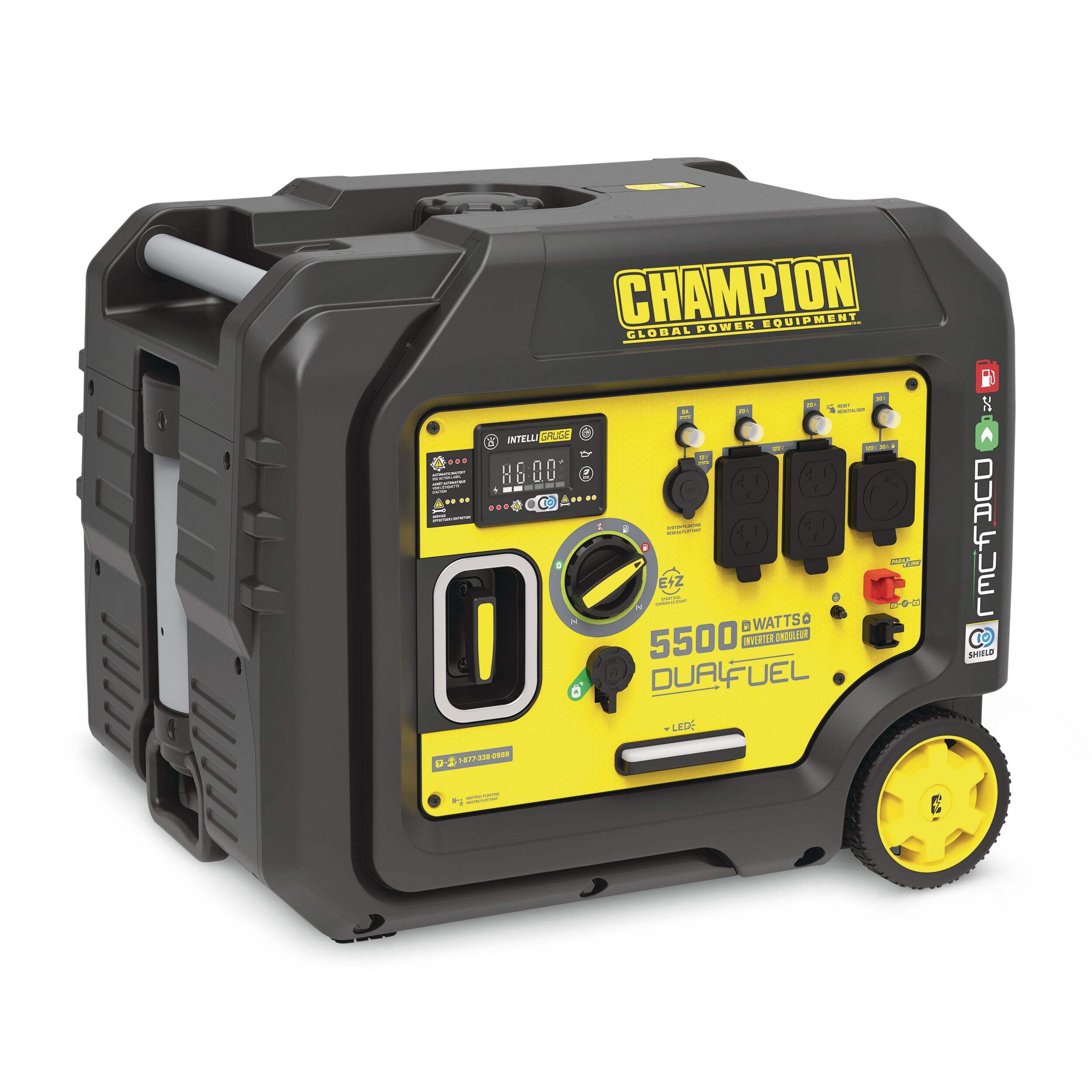 Champion 4000W/5500W Dual Fuel Portable Inverter Generator w/ CO2