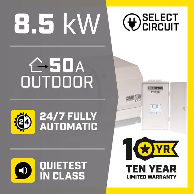 Champion 8.5 Kilowatt Automatic Home Standby Generator with 12 Circuit