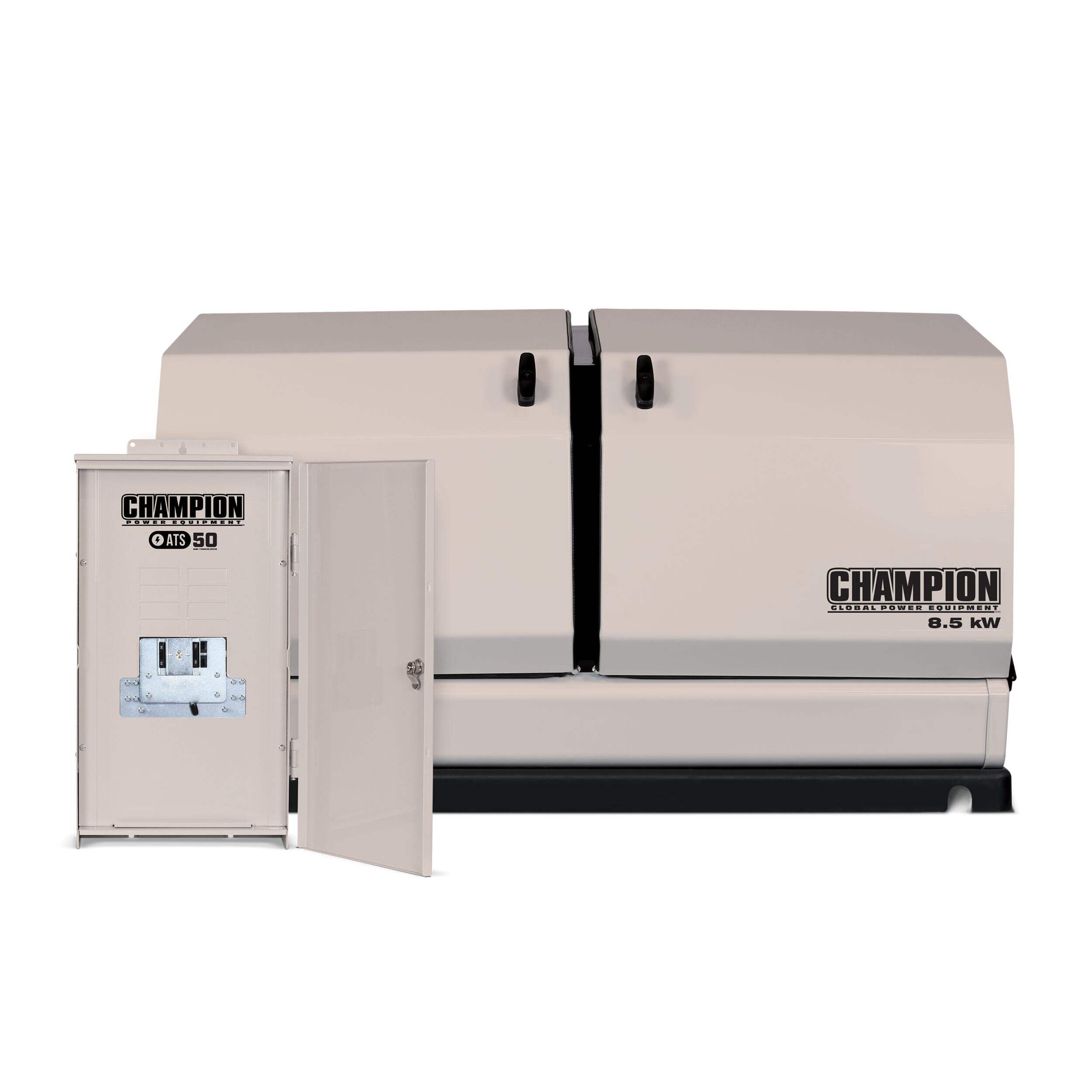 Champion 8,500-Watt Dual Fuel (Liquid Propane/Natural Gas) Select Circuit Home Standby Generator and 50-Amp Automatic Transfer Switch Front_Flat