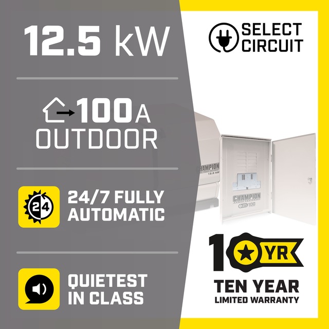 Champion 12.5 Kilowatt Automatic Home Standby Generator with 12 Circuit