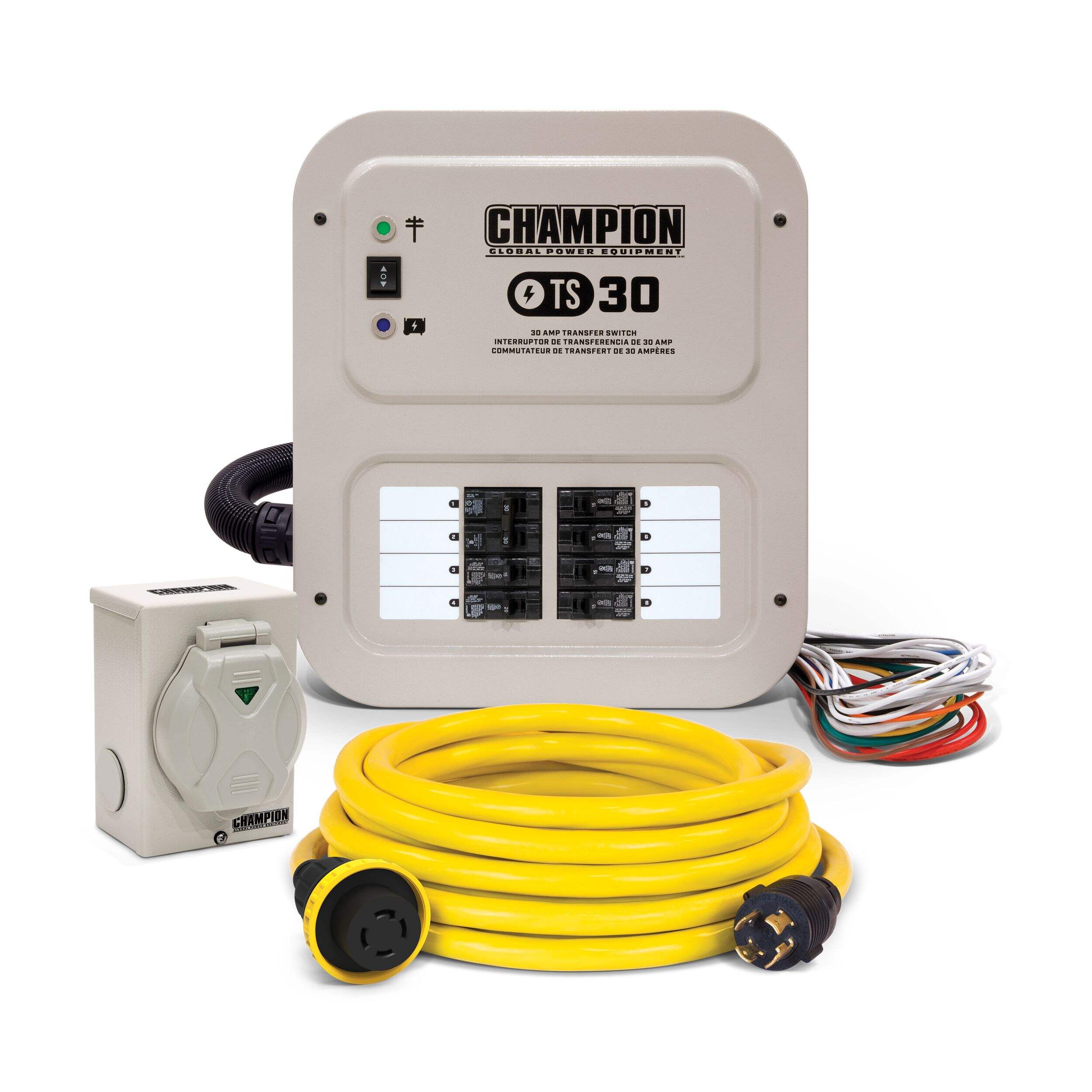 Champion Power-Rated Manual Transfer Switch, 30A Composite_or_Mixed
