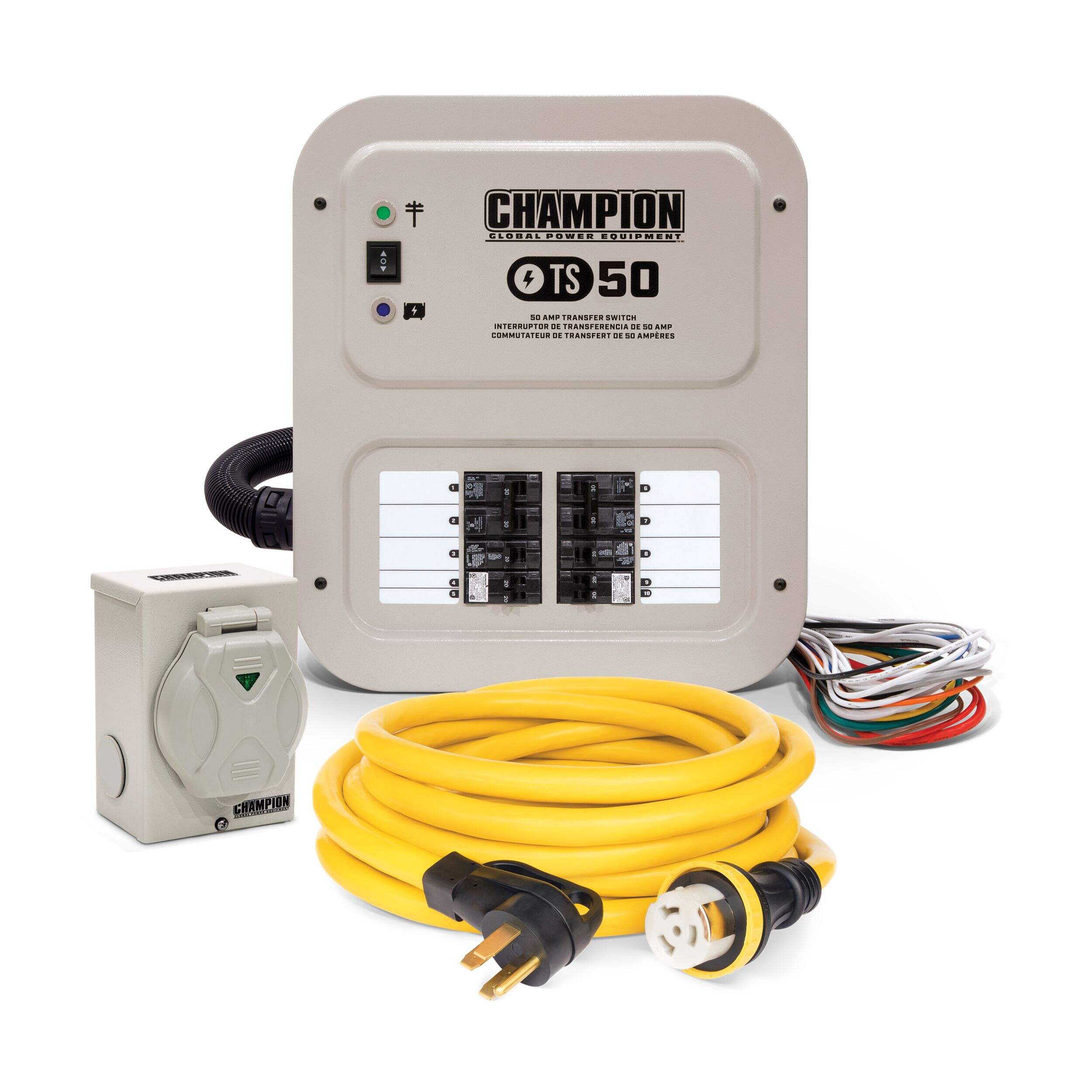 Champion Power-Rated Manual Transfer Switch, 50A Composite_or_Mixed