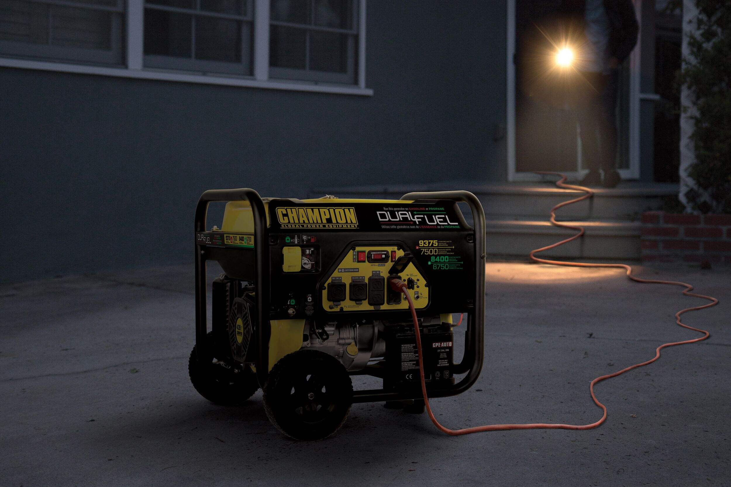 Champion 7500/9375 Watt Dual Fuel Portable Generator with Electric