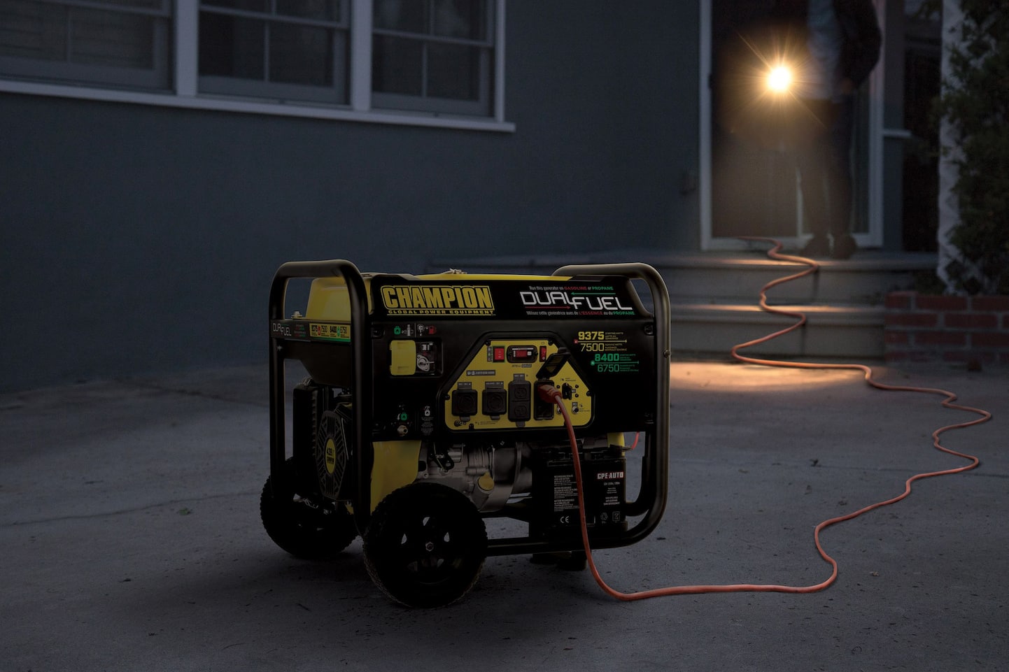 Champion 7500/9375 Watt Dual Fuel Portable Generator with Electric