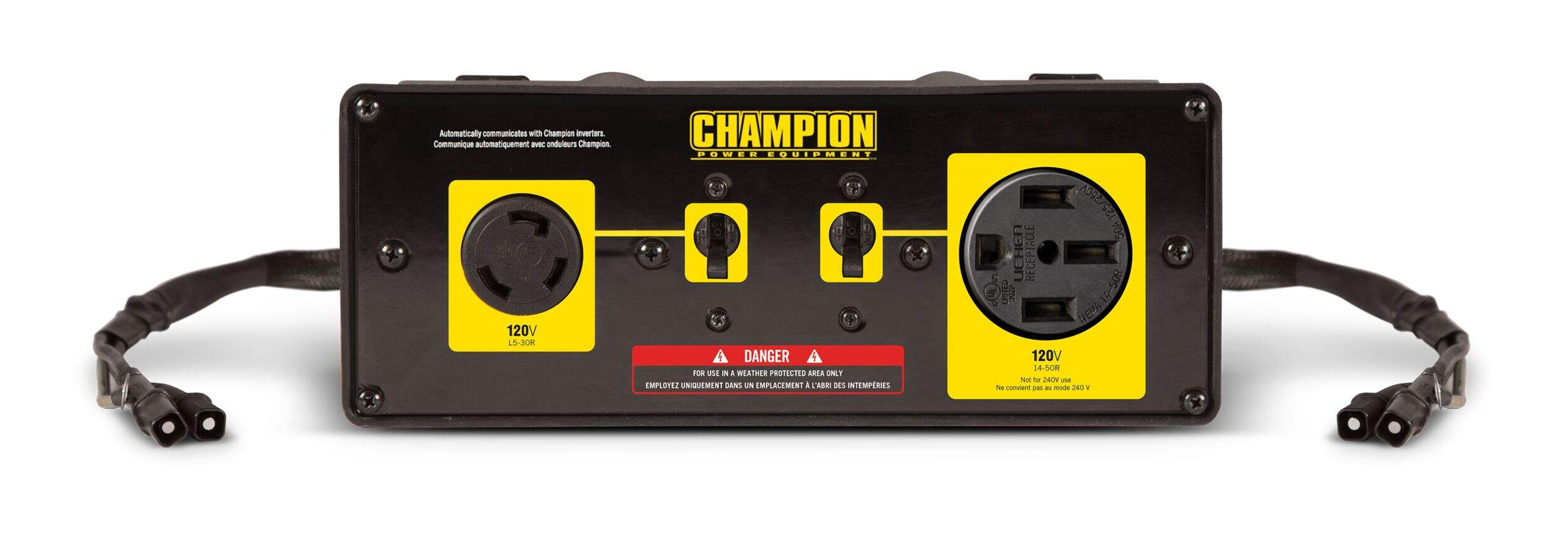 Champion 50-Amp RV Ready Parallel Kit for Linking Two 2800-Watt or Higher Inverter Generators Front_Flat