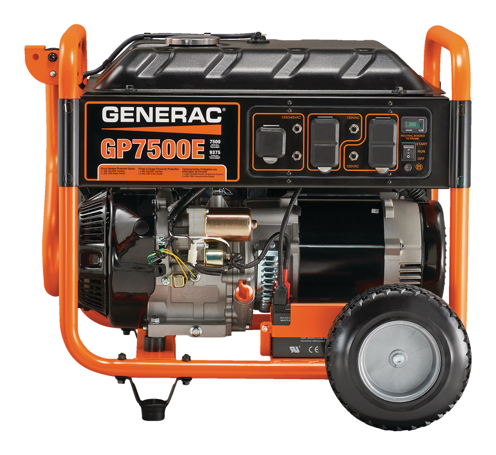 Generac 7500/9375 Watt GP 7500E GP Series Portable Gas Generator ...