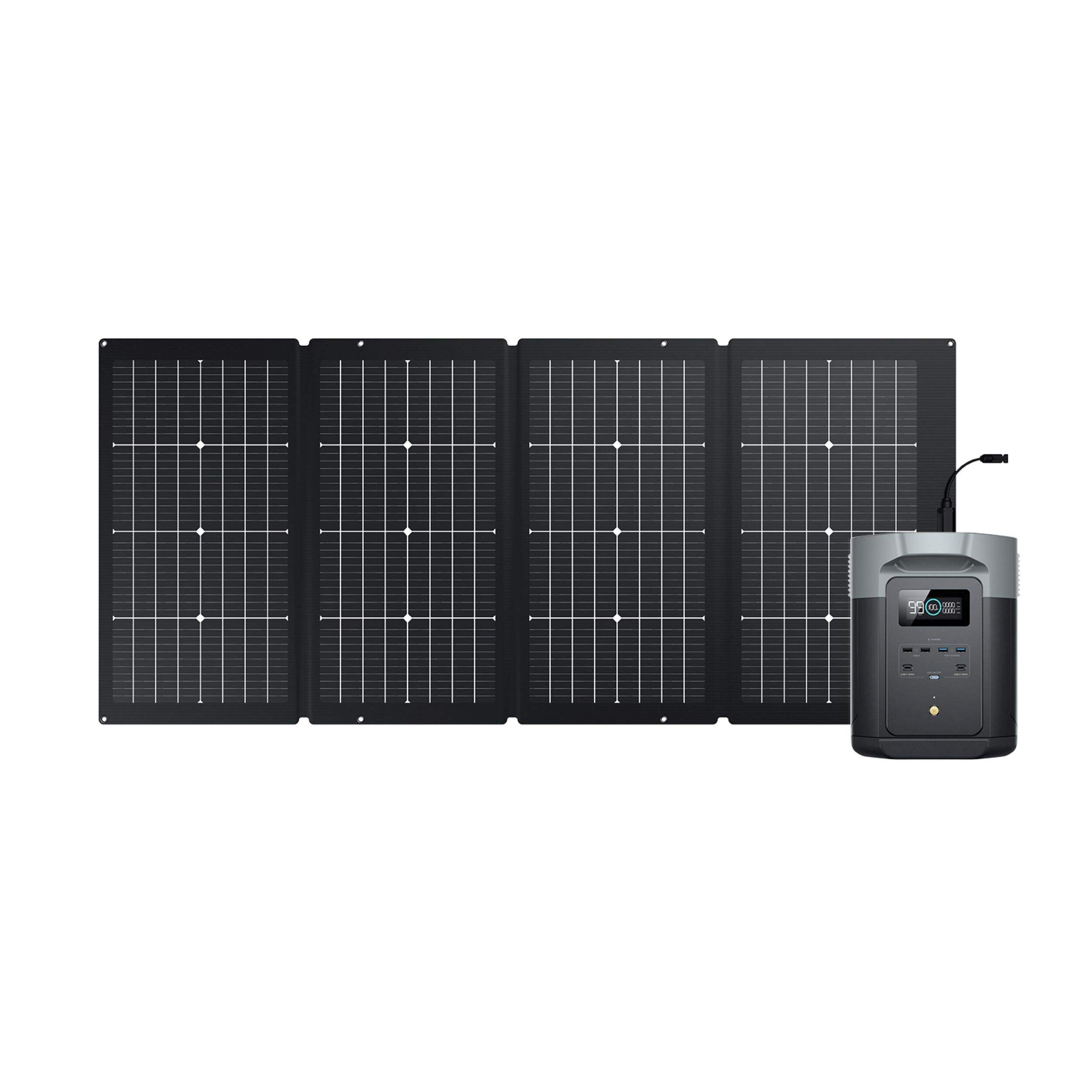 Station alim. EcoFlow Delta 2 Max 2400W 2048Wh a/pann solaire 400W Composite_or_Mixed