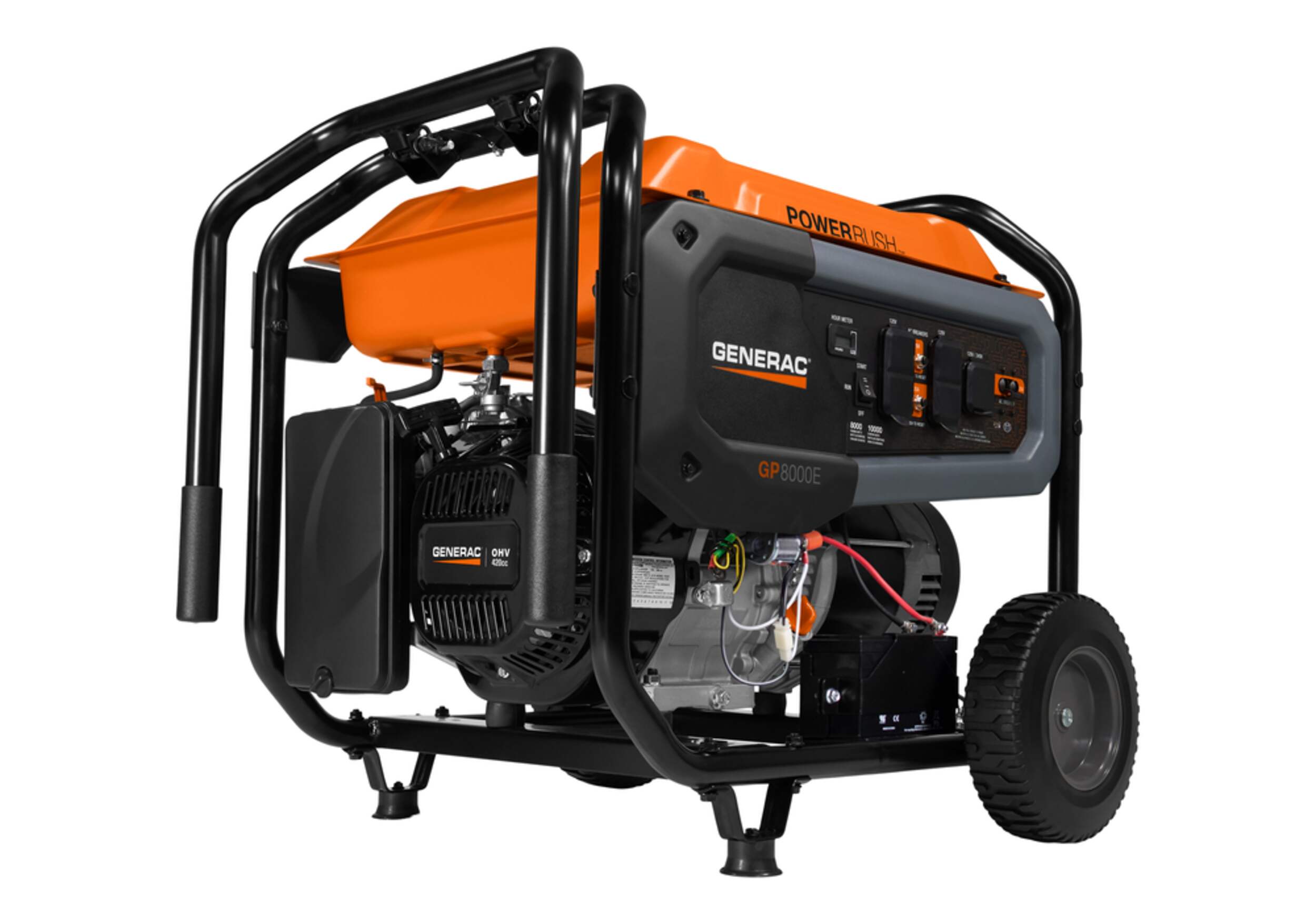Génératrice portative Generac GP8000E avec démarrage électrique Front_Three_Fourths_Angled_Right