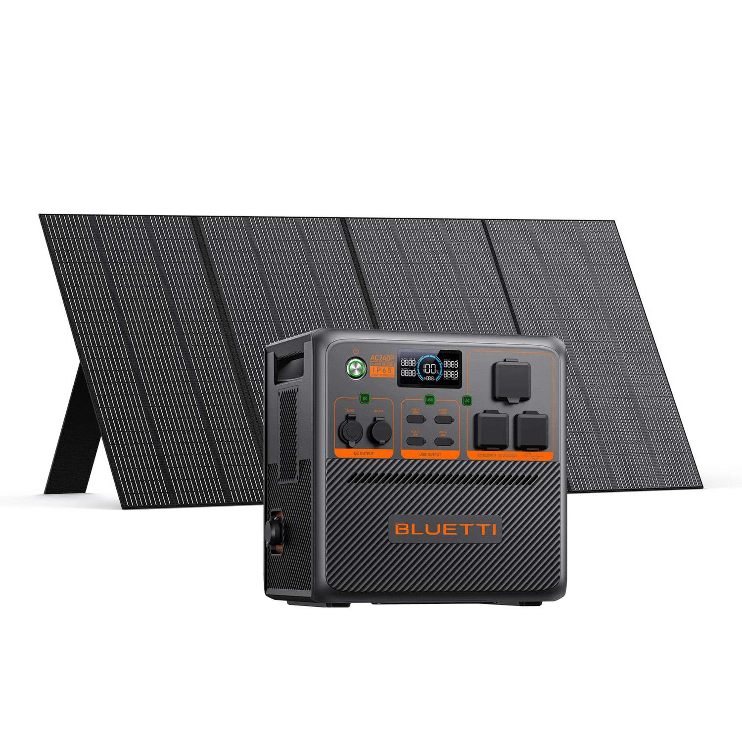 Bluetti 1843Wh Portable Power Station with 350W Solar Panel Bundle Composite_or_Mixed